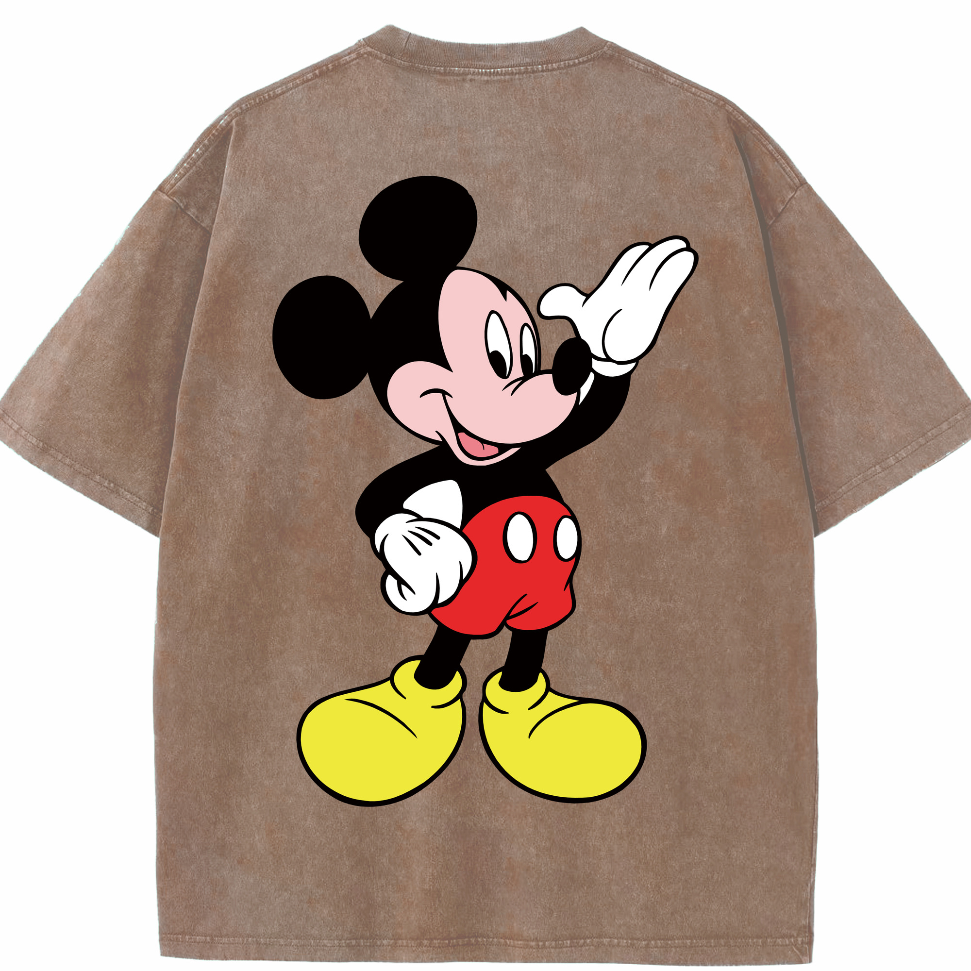 （画像用） ミッキーマウス Mickey Mouse 綿100% ヴィンテージ風 半袖Tシャツ（背面プリント）