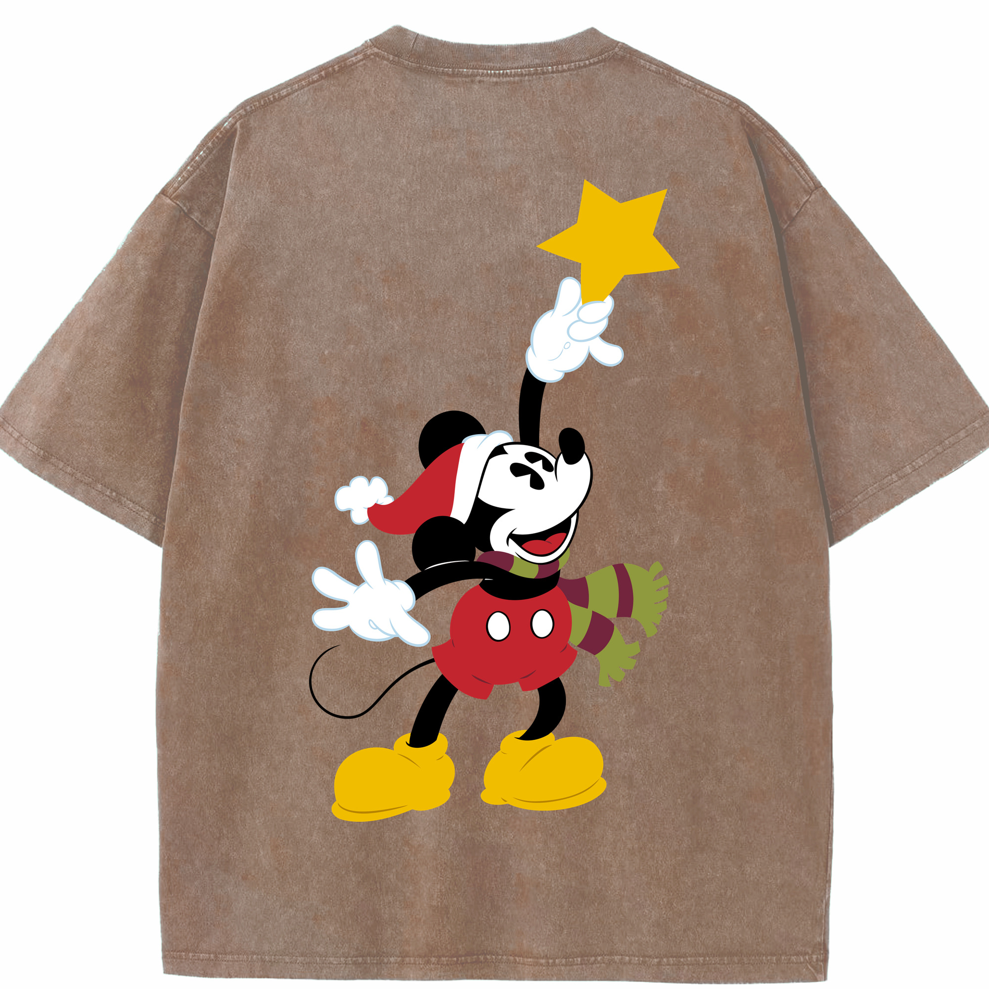 （画像用） ミッキーマウス Mickey Mouse 綿100% ヴィンテージ風 半袖Tシャツ（背面プリント）