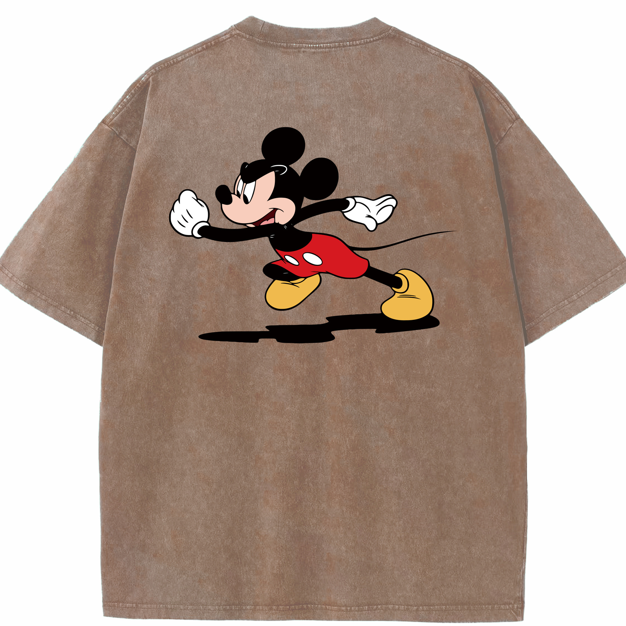 （画像用） ミッキーマウス Mickey Mouse 綿100% ヴィンテージ風 半袖Tシャツ（背面プリント）