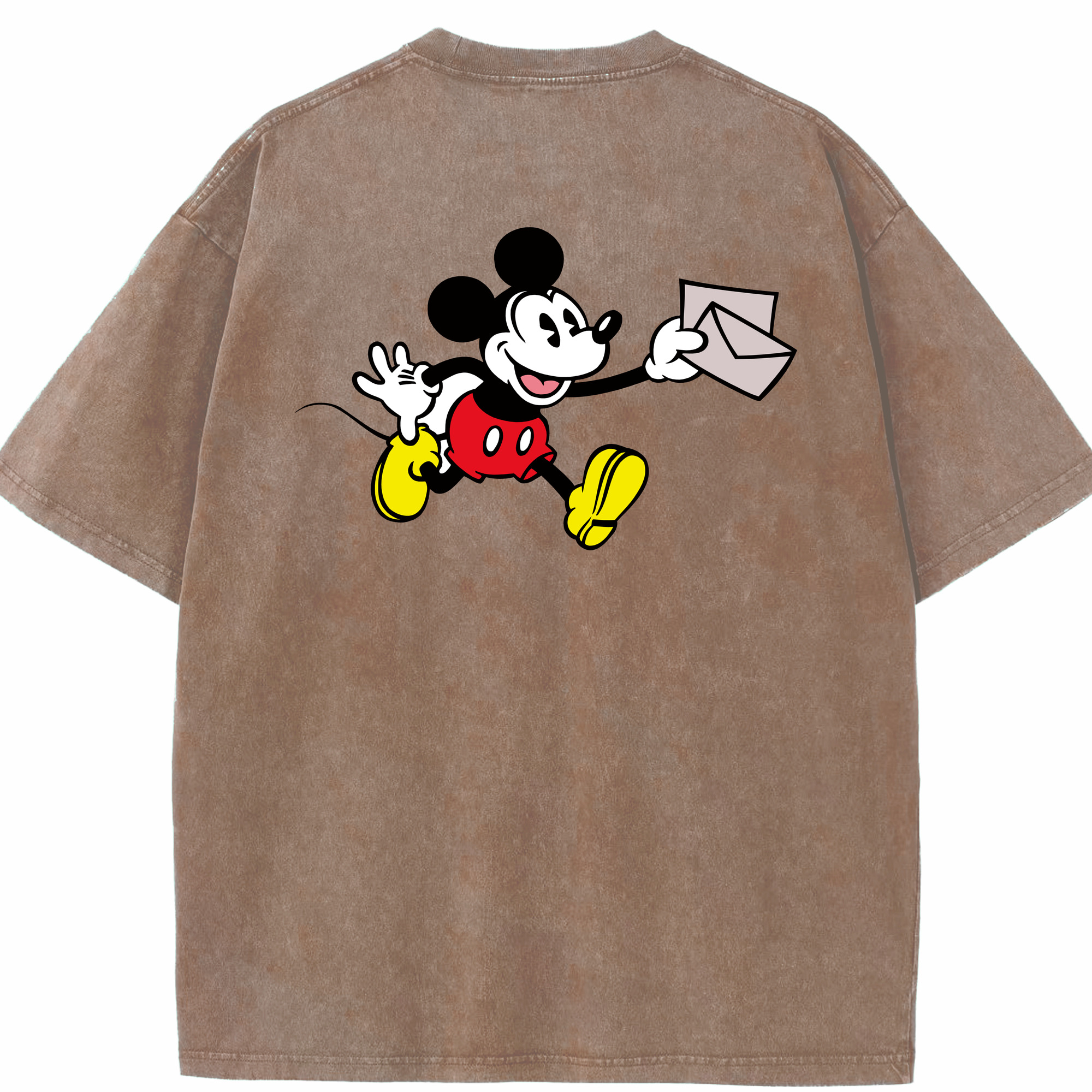 （画像用） ミッキーマウス Mickey Mouse 綿100% ヴィンテージ風 半袖Tシャツ（背面プリント）