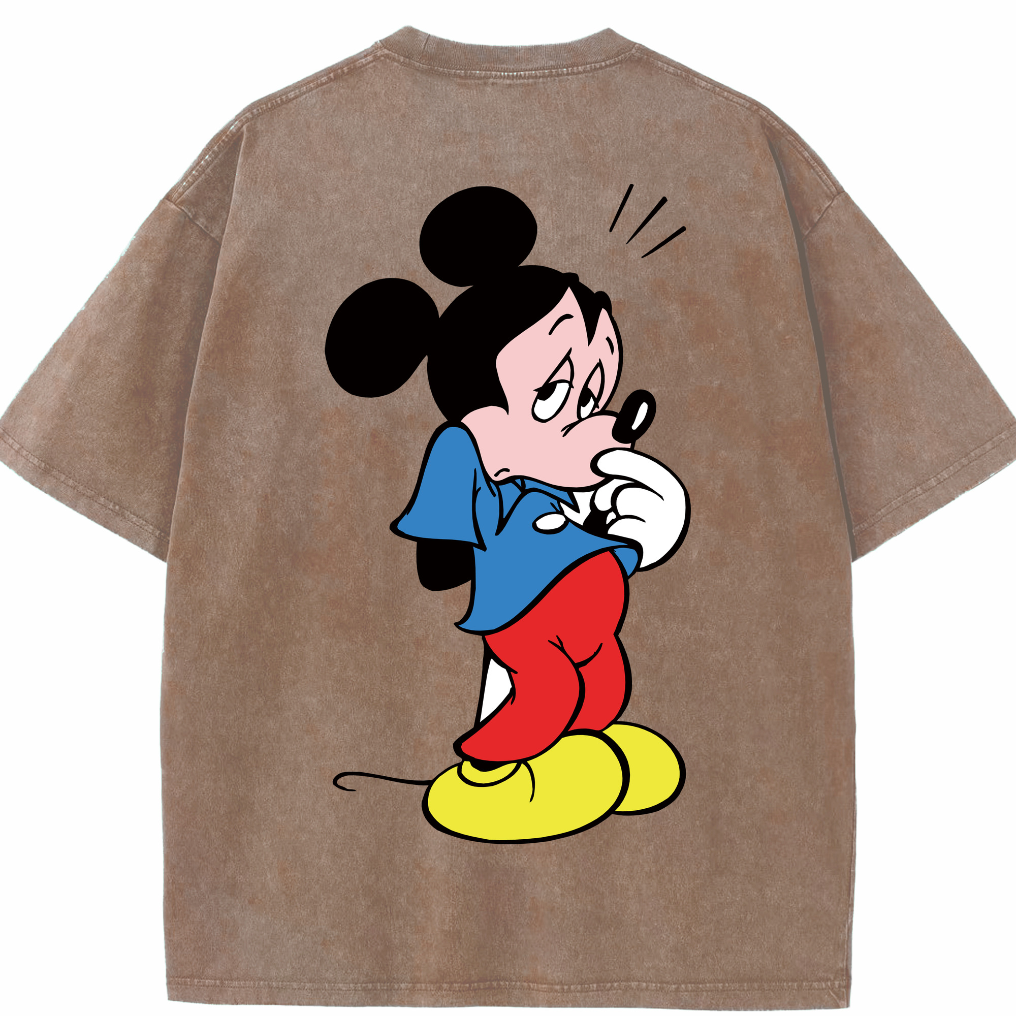 （画像用） ミッキーマウス Mickey Mouse 綿100% ヴィンテージ風 半袖Tシャツ（背面プリント）
