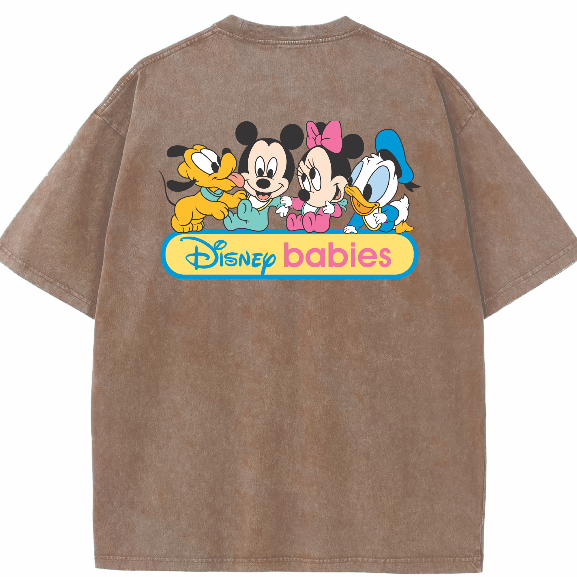 （画像用） ミッキーマウス Mickey Mouse 綿100% ヴィンテージ風 半袖Tシャツ（背面プリント）