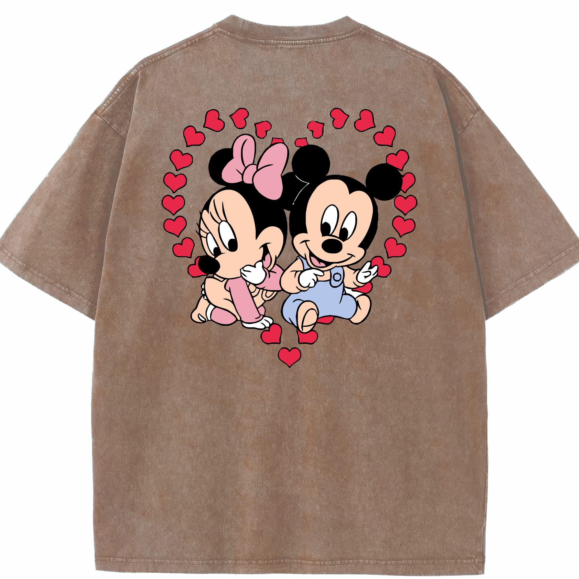 （画像用） ミッキーマウス Mickey Mouse 綿100% ヴィンテージ風 半袖Tシャツ（背面プリント）