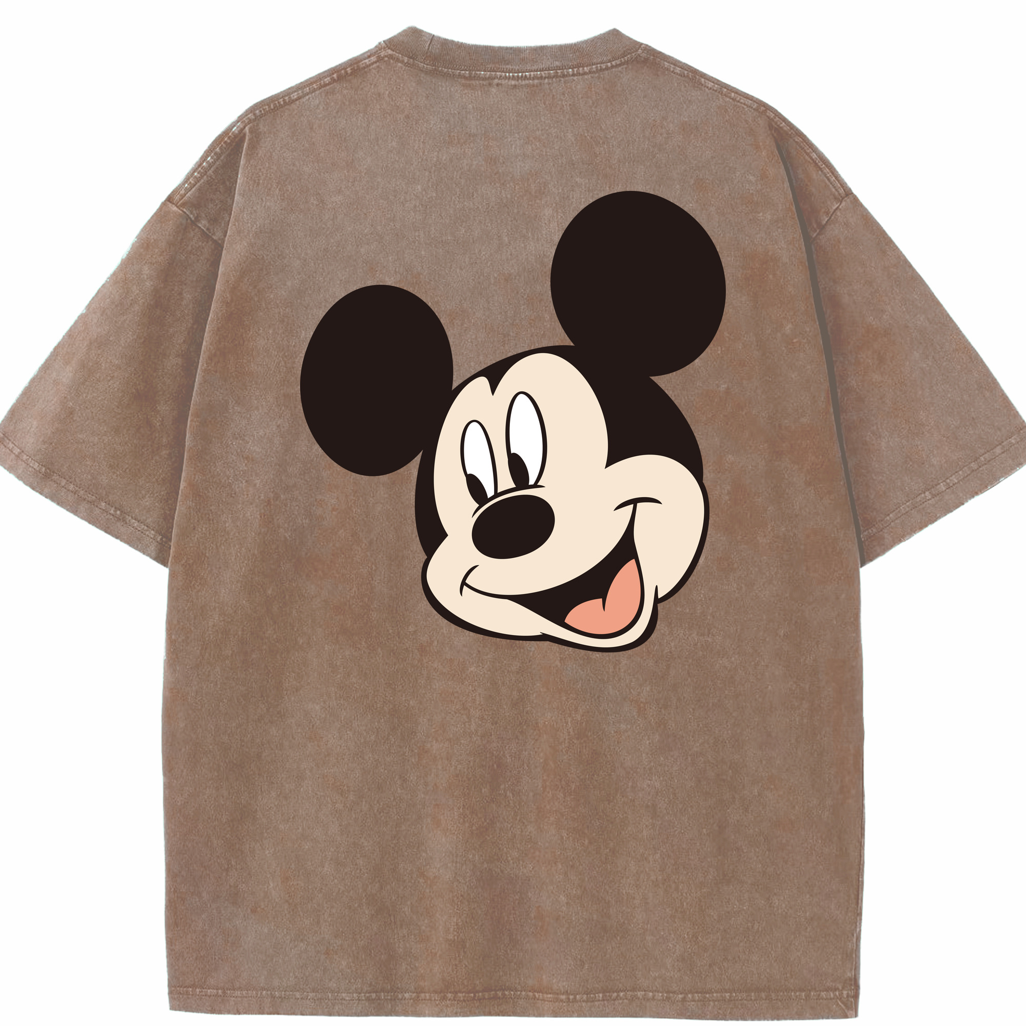 （画像用） ミッキーマウス Mickey Mouse 綿100% ヴィンテージ風 半袖Tシャツ（背面プリント）