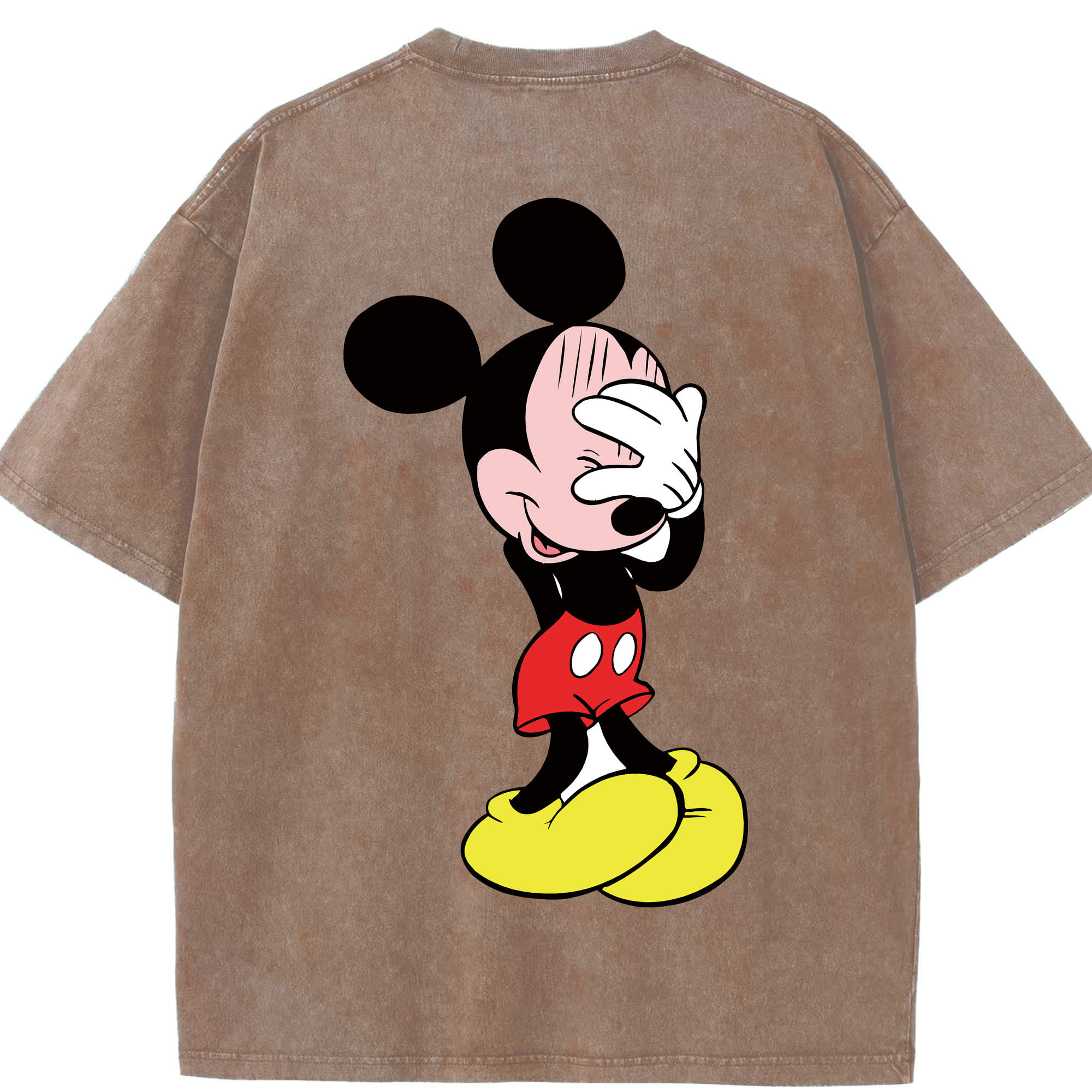 （画像用） ミッキーマウス Mickey Mouse 綿100% ヴィンテージ風 半袖Tシャツ（背面プリント）