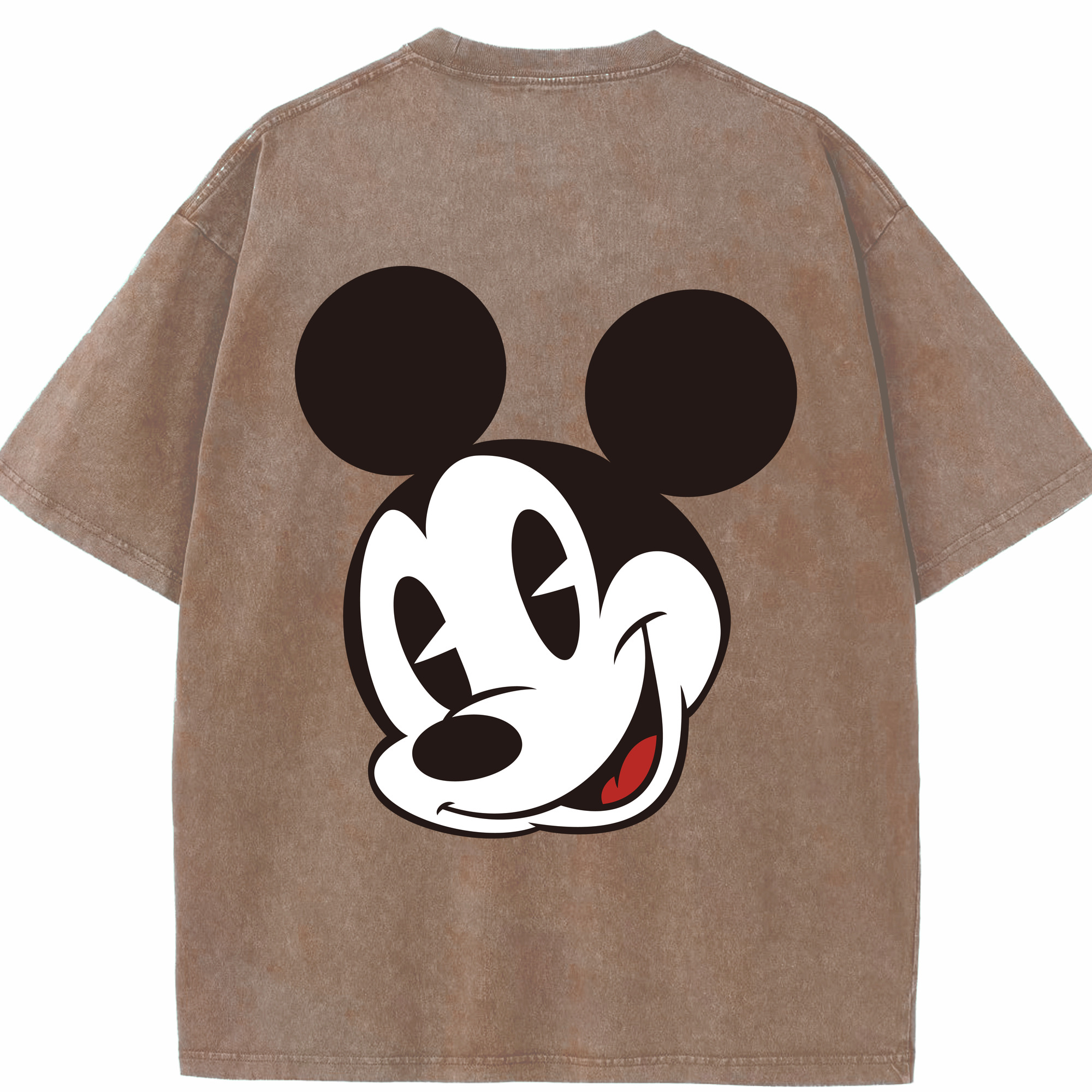 （画像用） ミッキーマウス Mickey Mouse 綿100% ヴィンテージ風 半袖Tシャツ（背面プリント）
