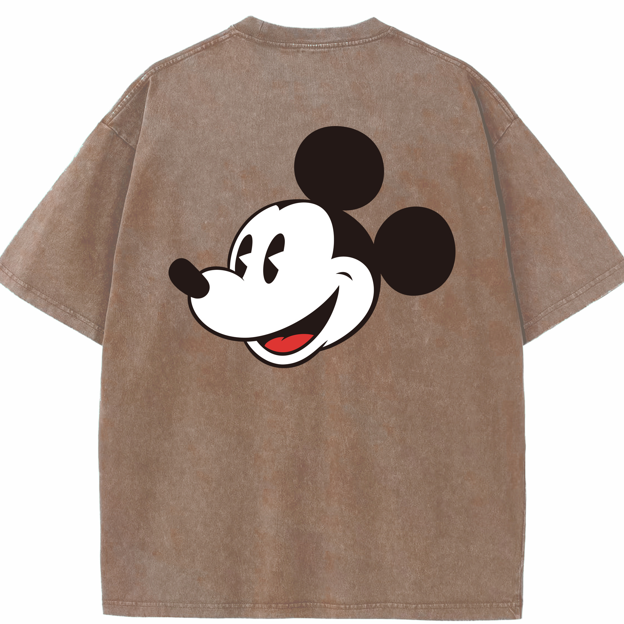 （画像用） ミッキーマウス Mickey Mouse 綿100% ヴィンテージ風 半袖Tシャツ（背面プリント）