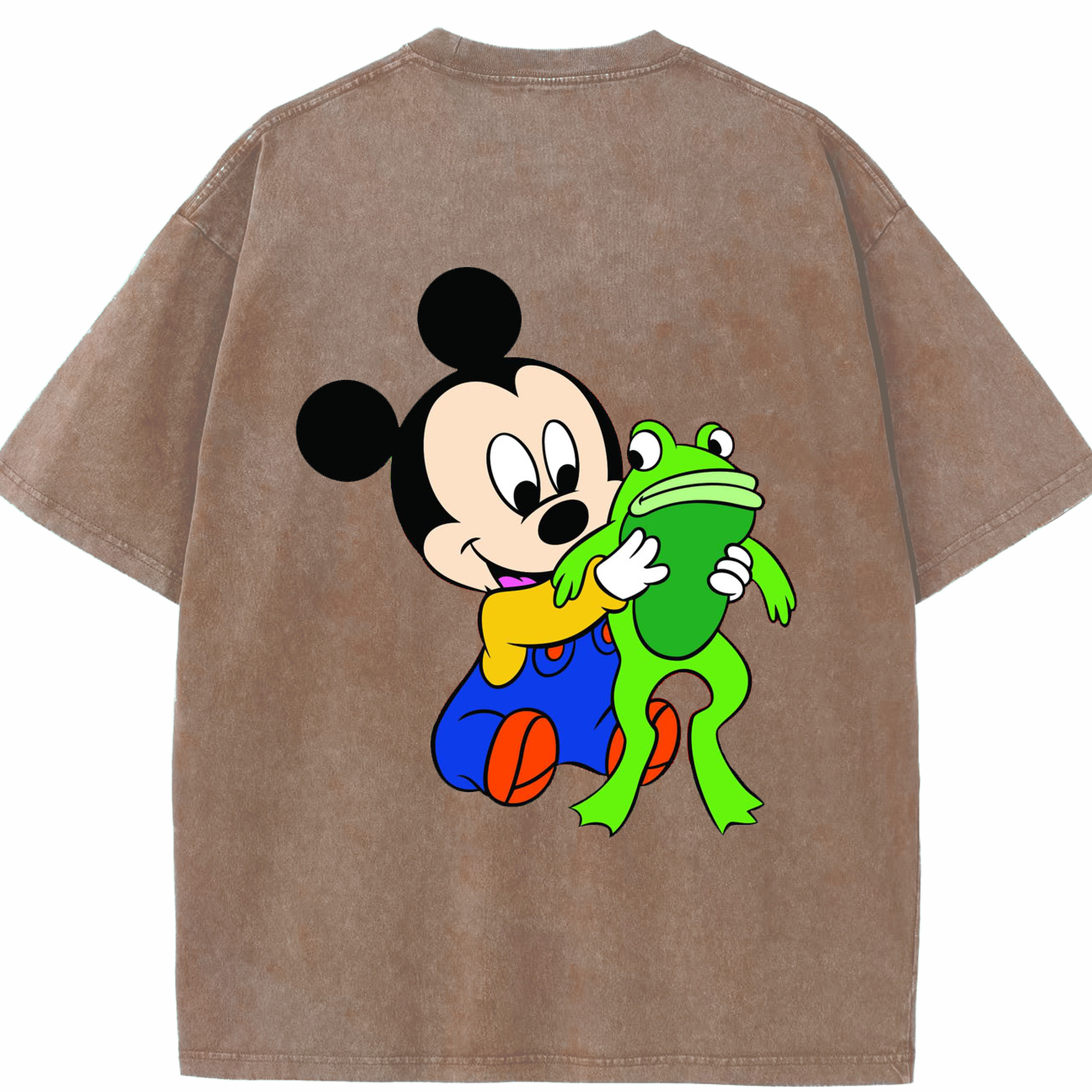 （画像用） ミッキーマウス Mickey Mouse 綿100% ヴィンテージ風 半袖Tシャツ（背面プリント）