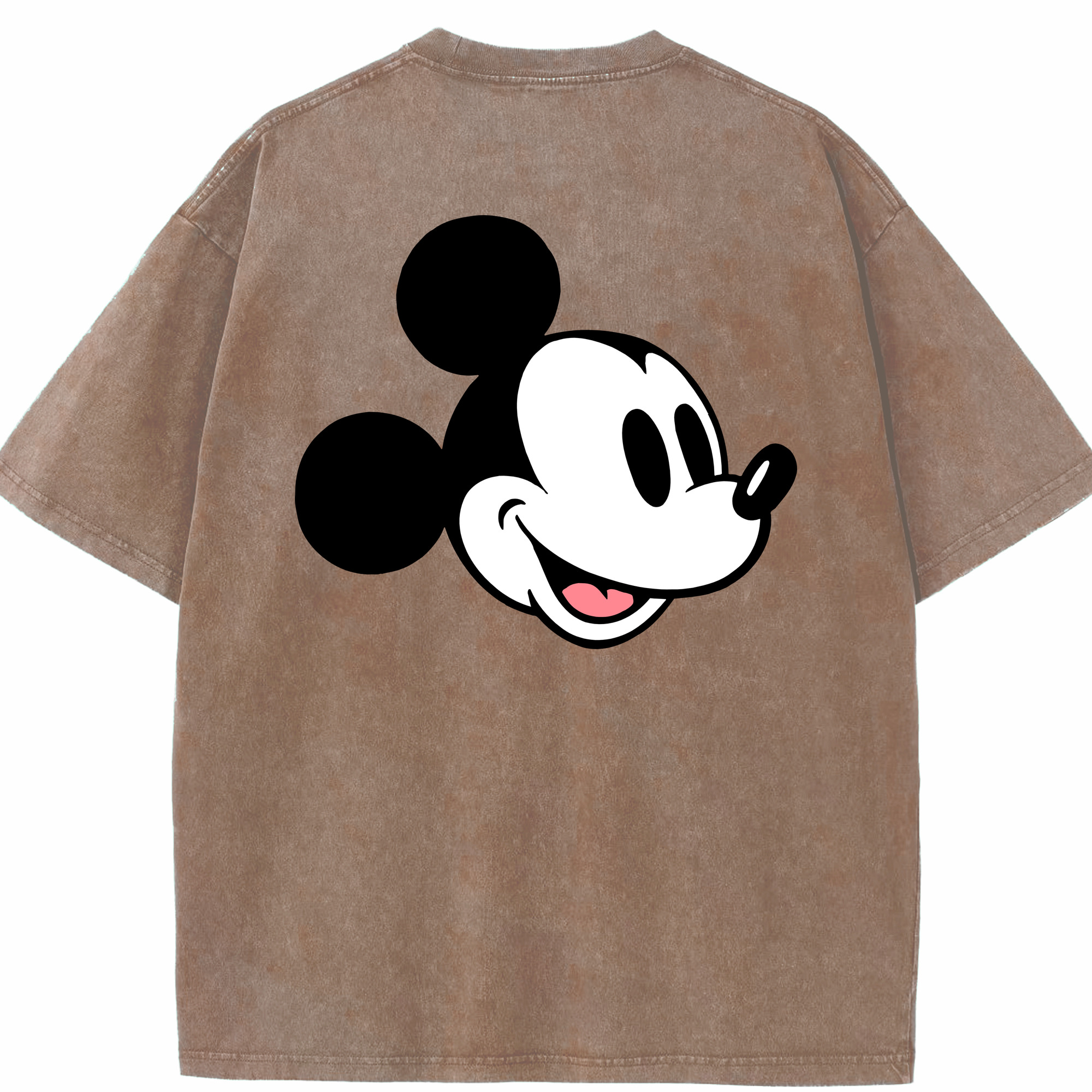 （画像用） ミッキーマウス Mickey Mouse 綿100% ヴィンテージ風 半袖Tシャツ（背面プリント）