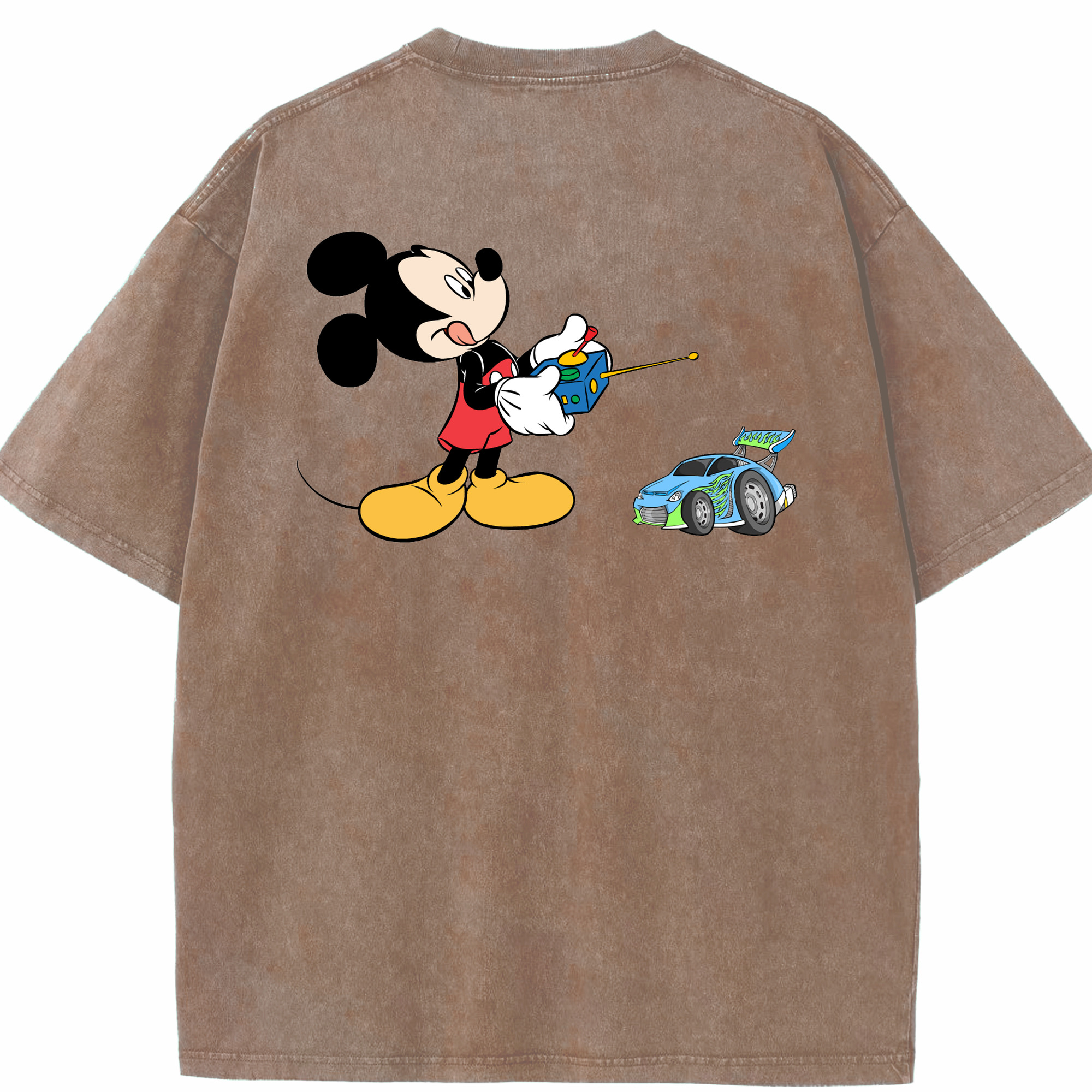（画像用） ミッキーマウス Mickey Mouse 綿100% ヴィンテージ風 半袖Tシャツ（背面プリント）