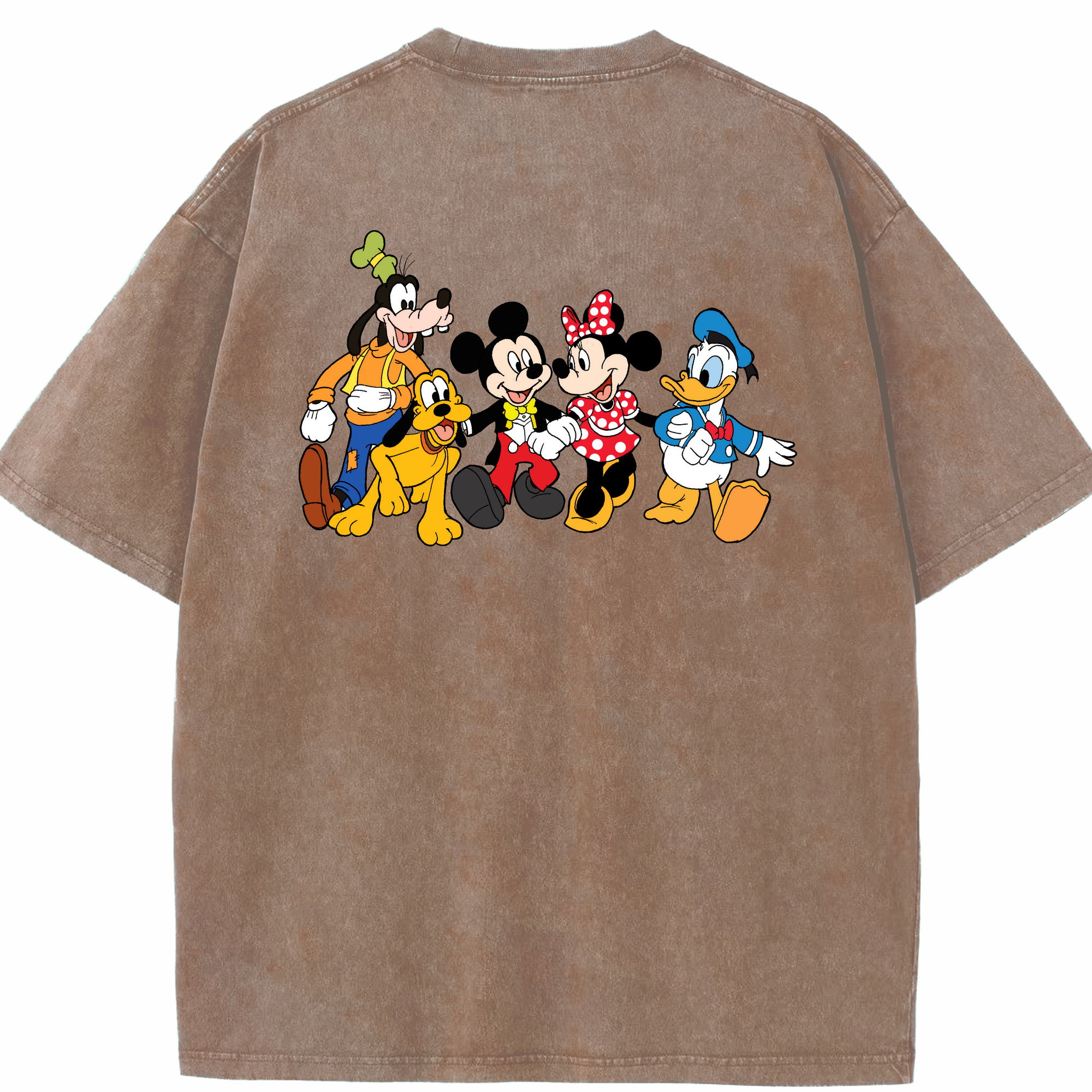 （画像用） ミッキーマウス Mickey Mouse 綿100% ヴィンテージ風 半袖Tシャツ（背面プリント）