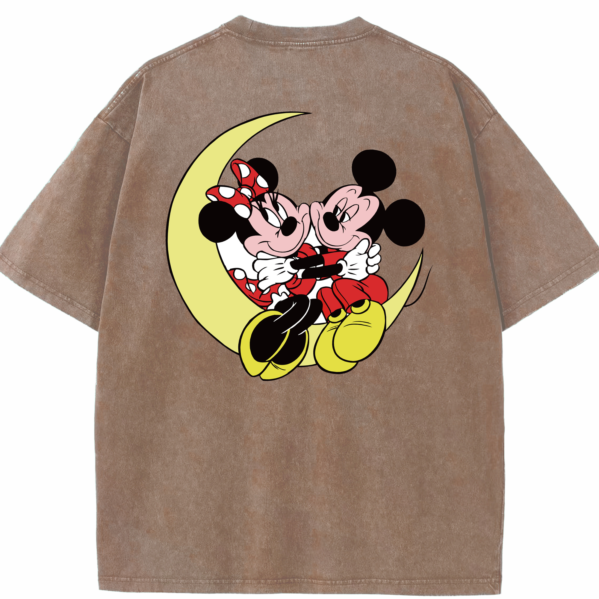 （画像用） ミッキーマウス Mickey Mouse 綿100% ヴィンテージ風 半袖Tシャツ（背面プリント）