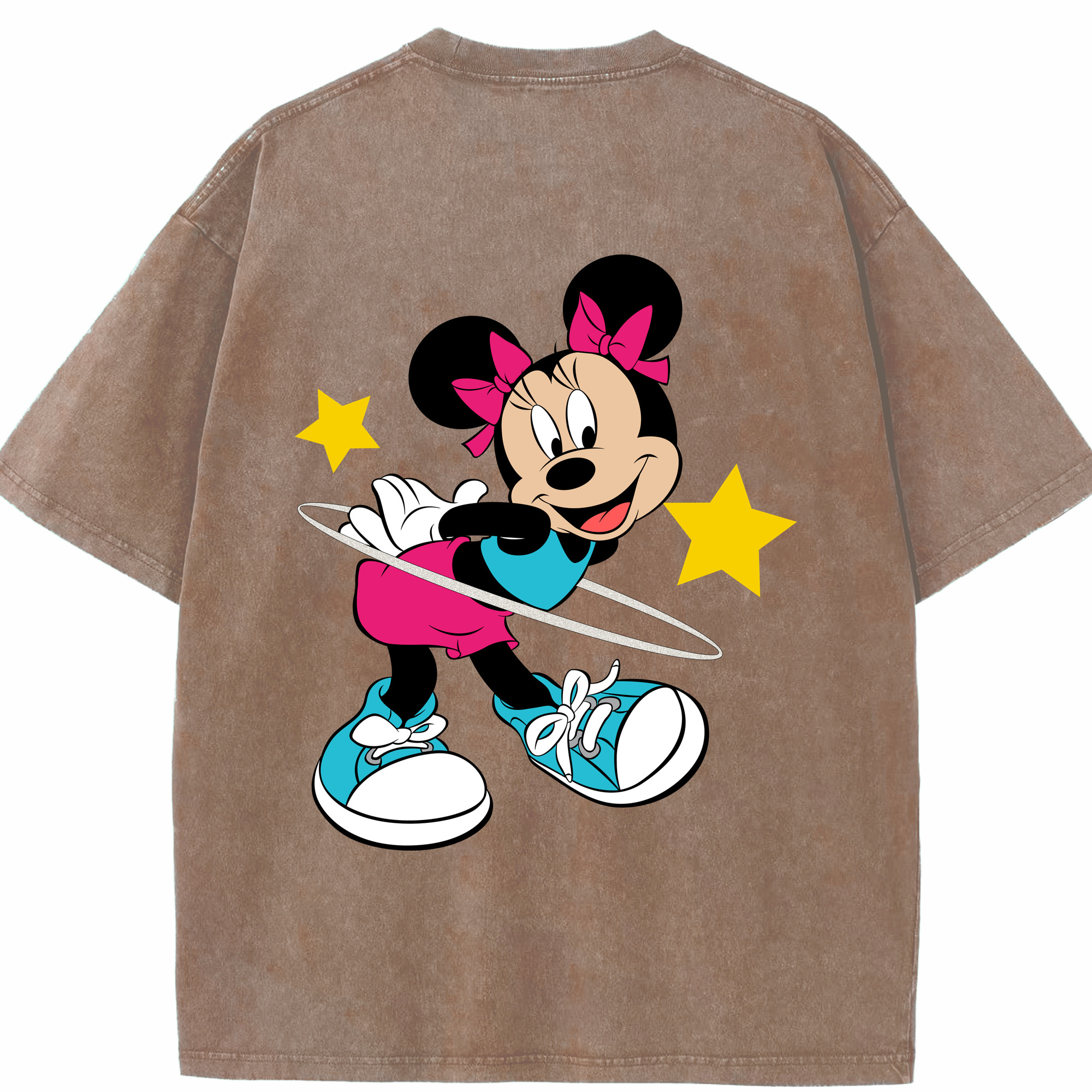 （画像用） ミッキーマウス Mickey Mouse 綿100% ヴィンテージ風 半袖Tシャツ（背面プリント）