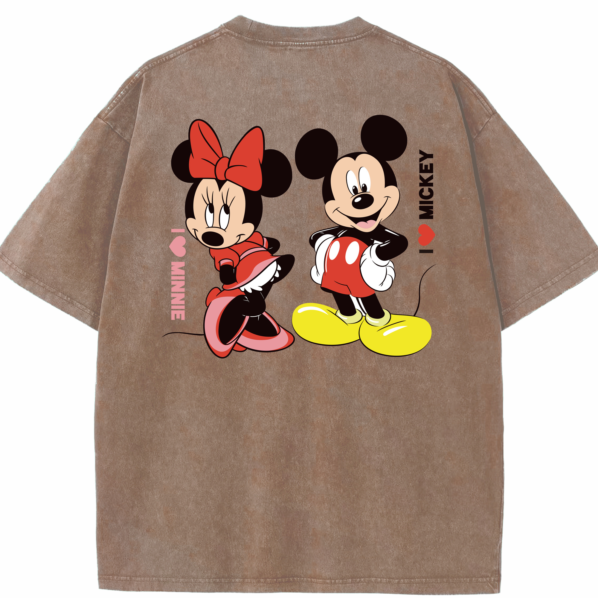 （画像用） ミッキーマウス Mickey Mouse 綿100% ヴィンテージ風 半袖Tシャツ（背面プリント）