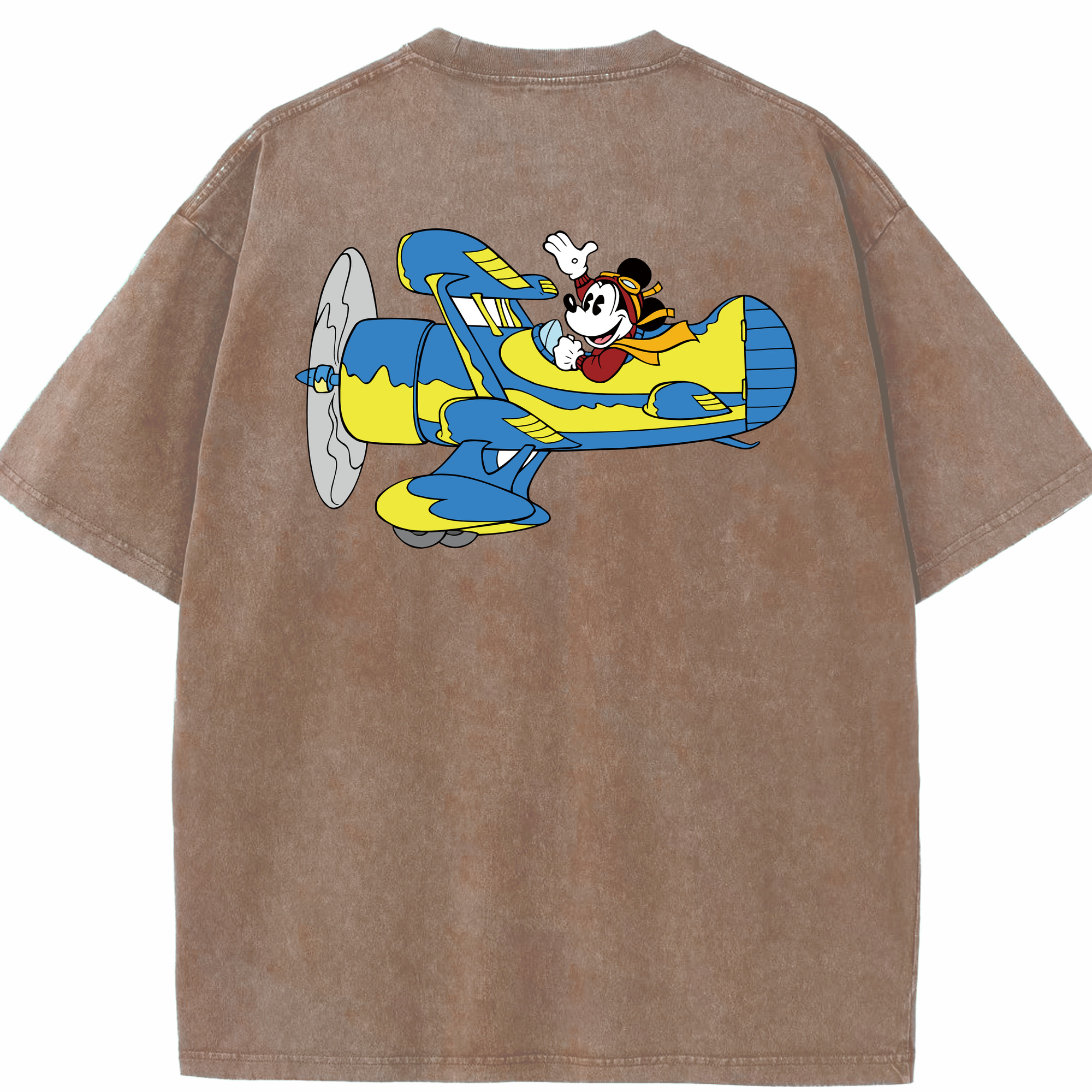 （画像用） ミッキーマウス Mickey Mouse 綿100% ヴィンテージ風 半袖Tシャツ（背面プリント）