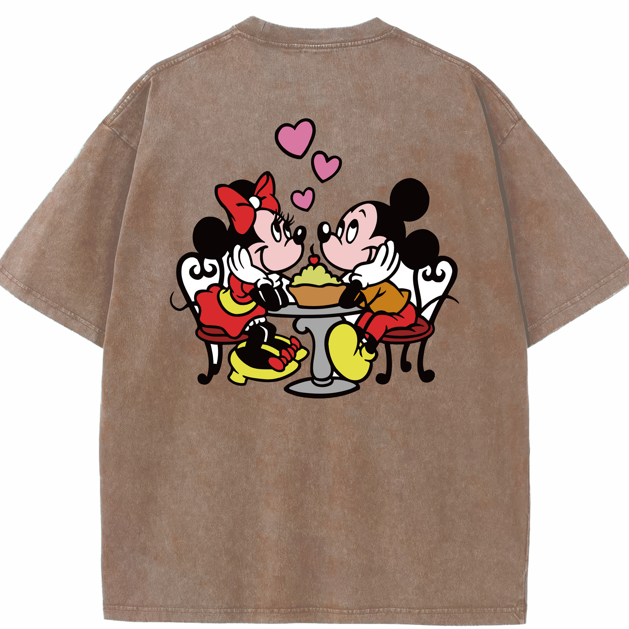 （画像用） ミッキーマウス Mickey Mouse 綿100% ヴィンテージ風 半袖Tシャツ（背面プリント）