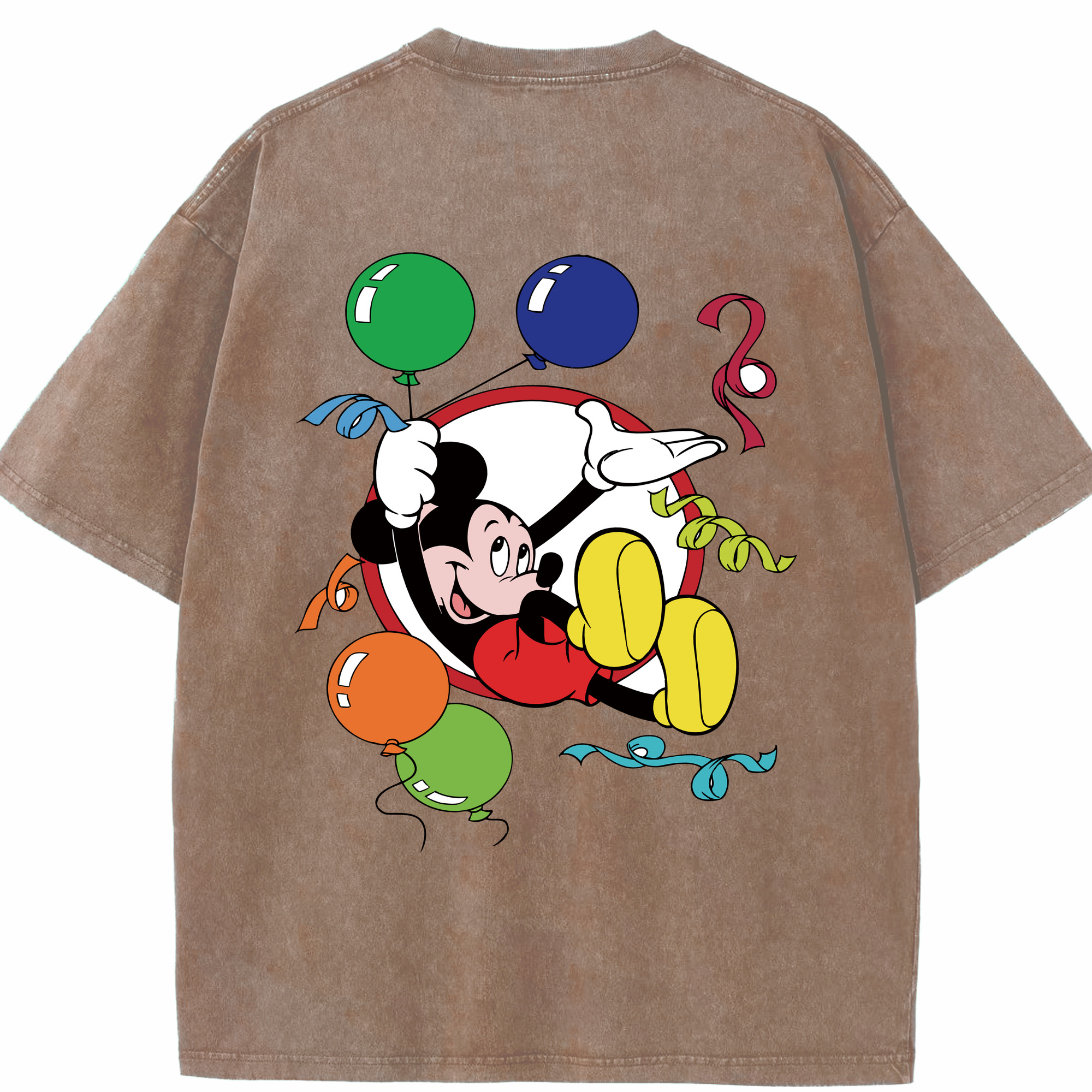 （画像用） ミッキーマウス Mickey Mouse 綿100% ヴィンテージ風 半袖Tシャツ（背面プリント）