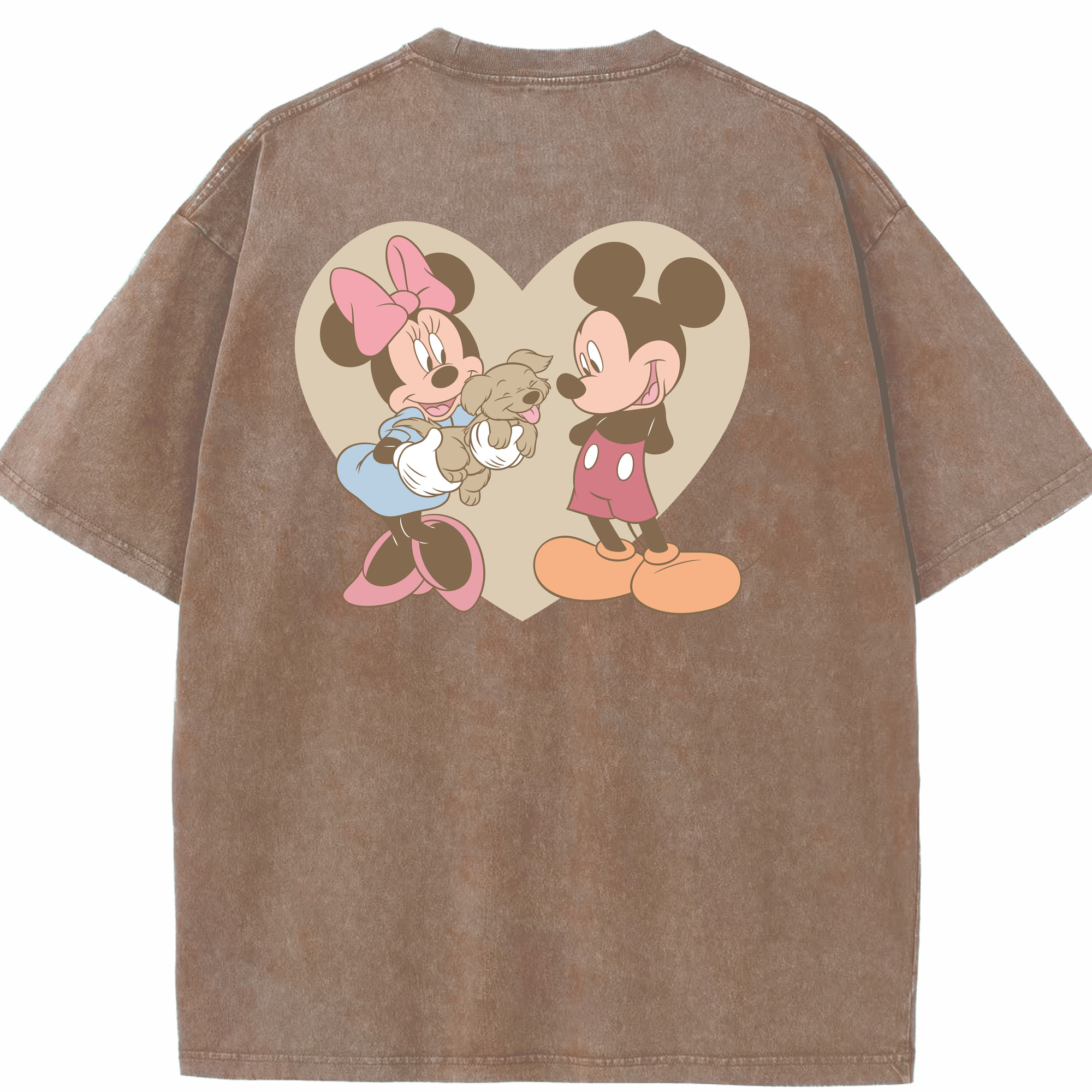 （画像用） ミッキーマウス Mickey Mouse 綿100% ヴィンテージ風 半袖Tシャツ（背面プリント）