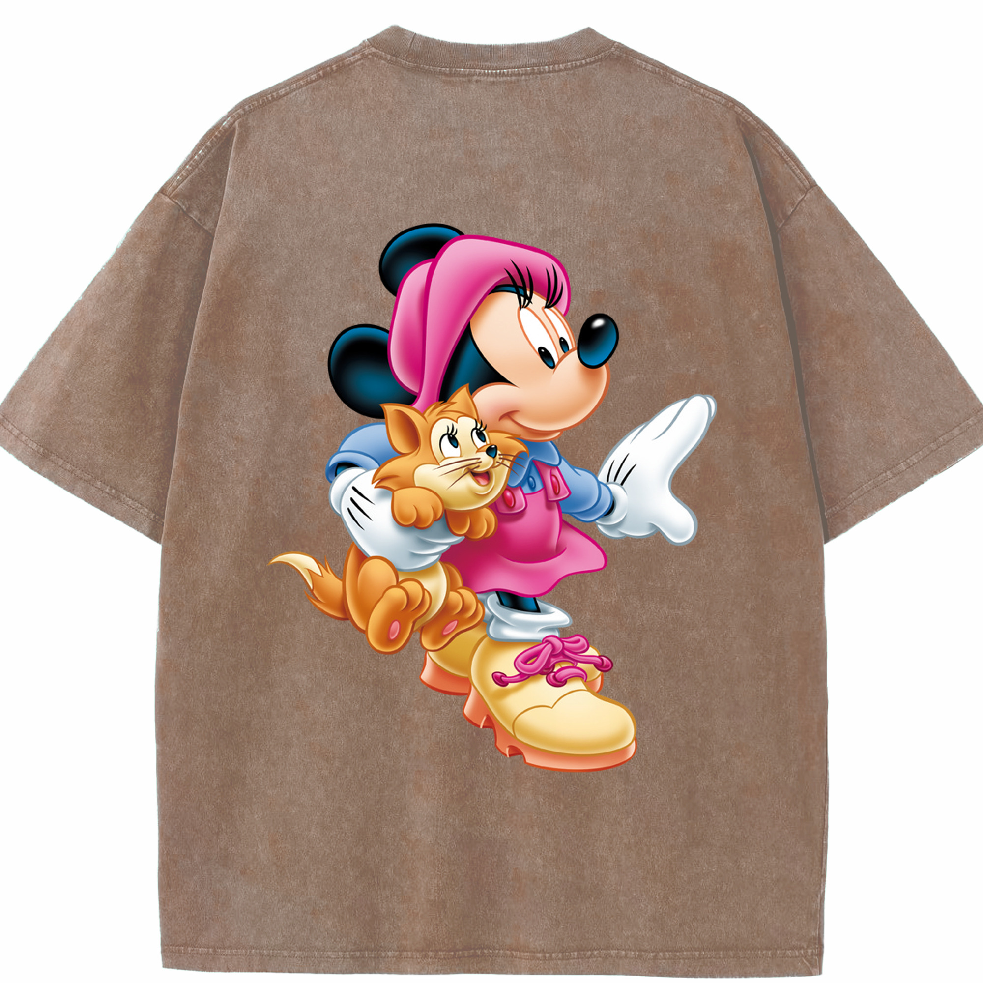 （画像用） ミッキーマウス Mickey Mouse 綿100% ヴィンテージ風 半袖Tシャツ（背面プリント）