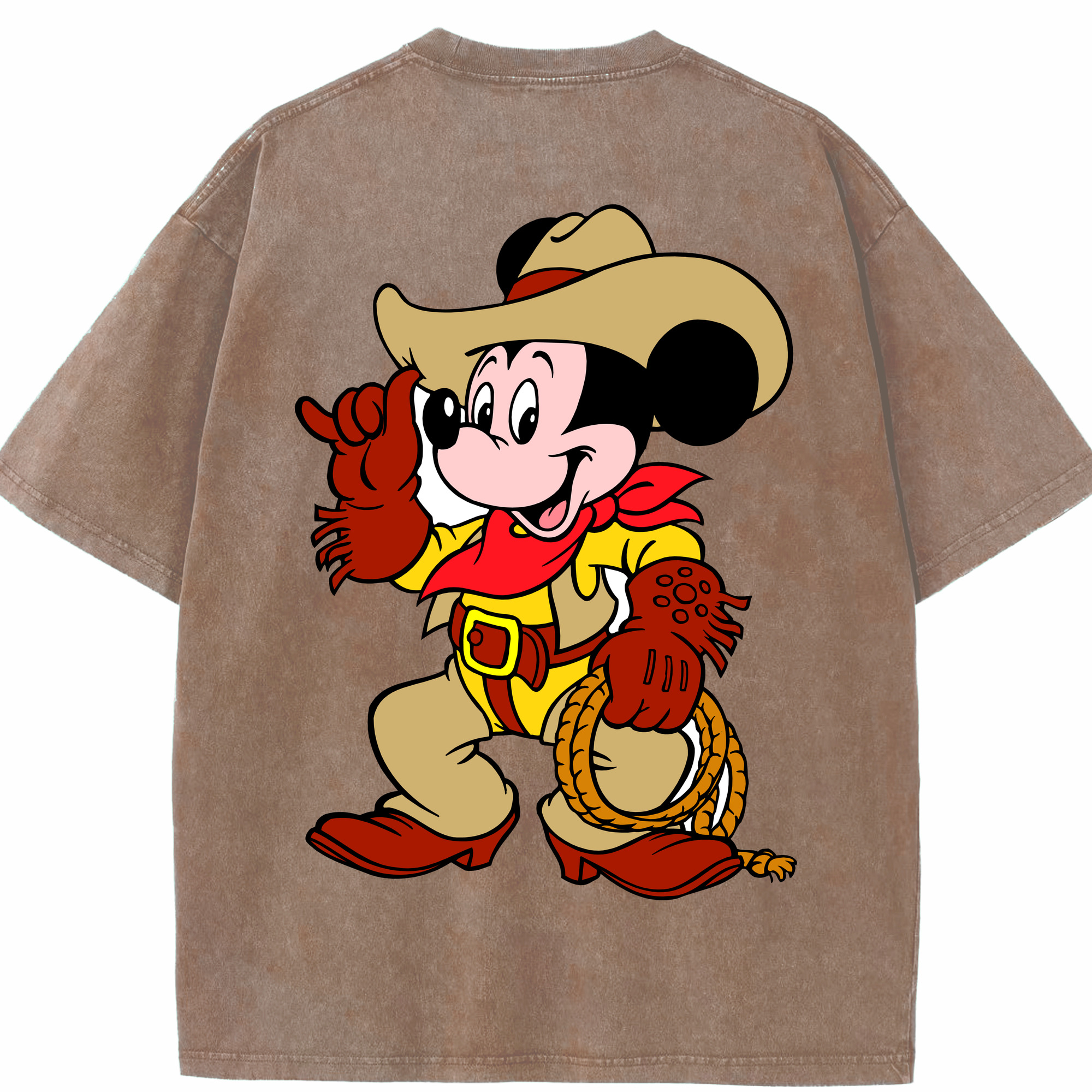 （画像用） ミッキーマウス Mickey Mouse 綿100% ヴィンテージ風 半袖Tシャツ（背面プリント）