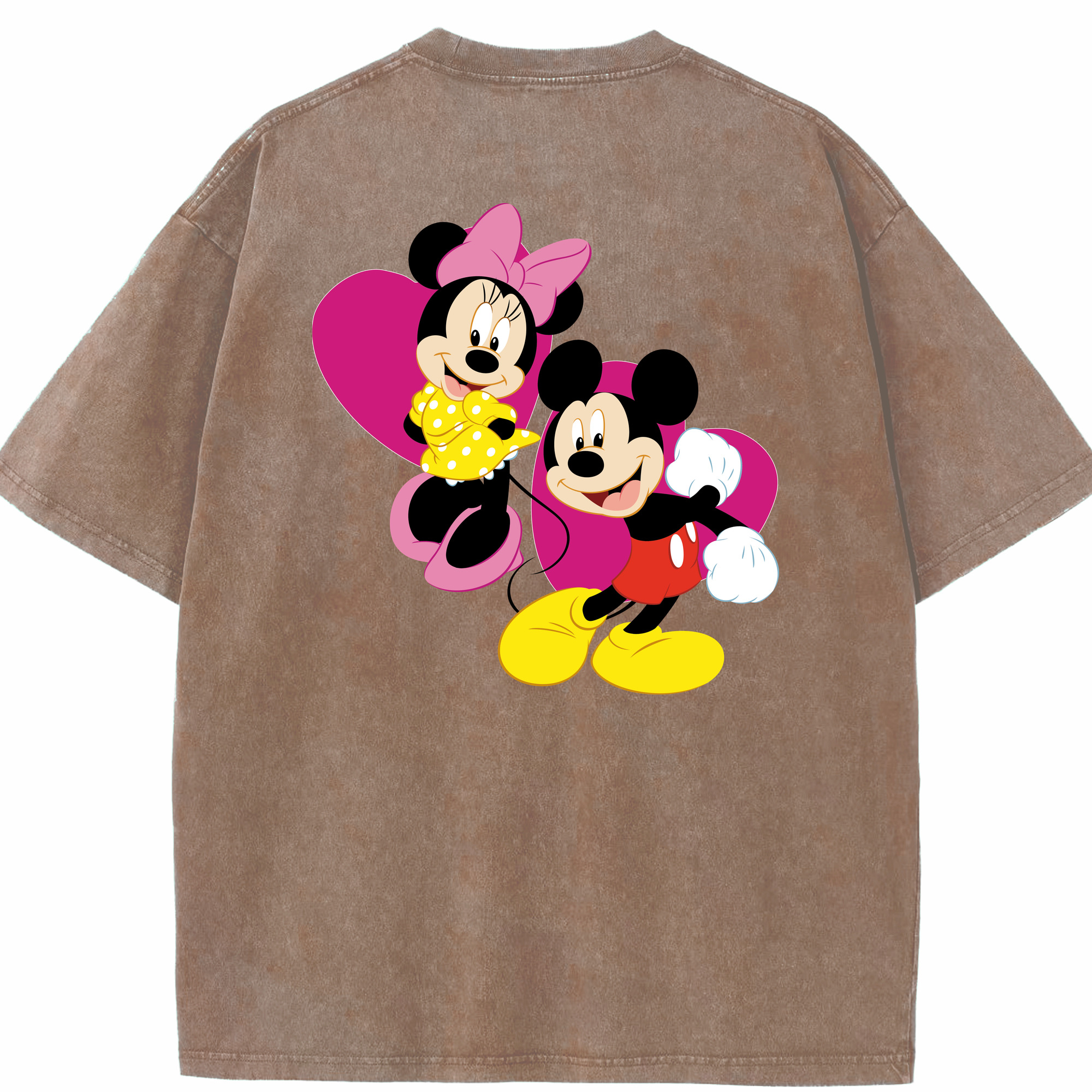 （画像用） ミッキーマウス Mickey Mouse 綿100% ヴィンテージ風 半袖Tシャツ（背面プリント）
