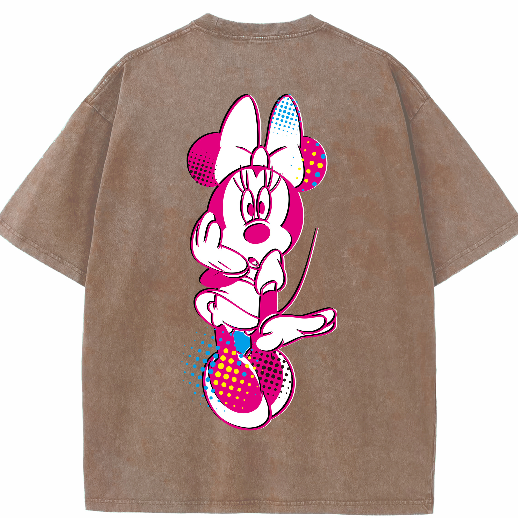 （画像用） ミッキーマウス Mickey Mouse 綿100% ヴィンテージ風 半袖Tシャツ（背面プリント）