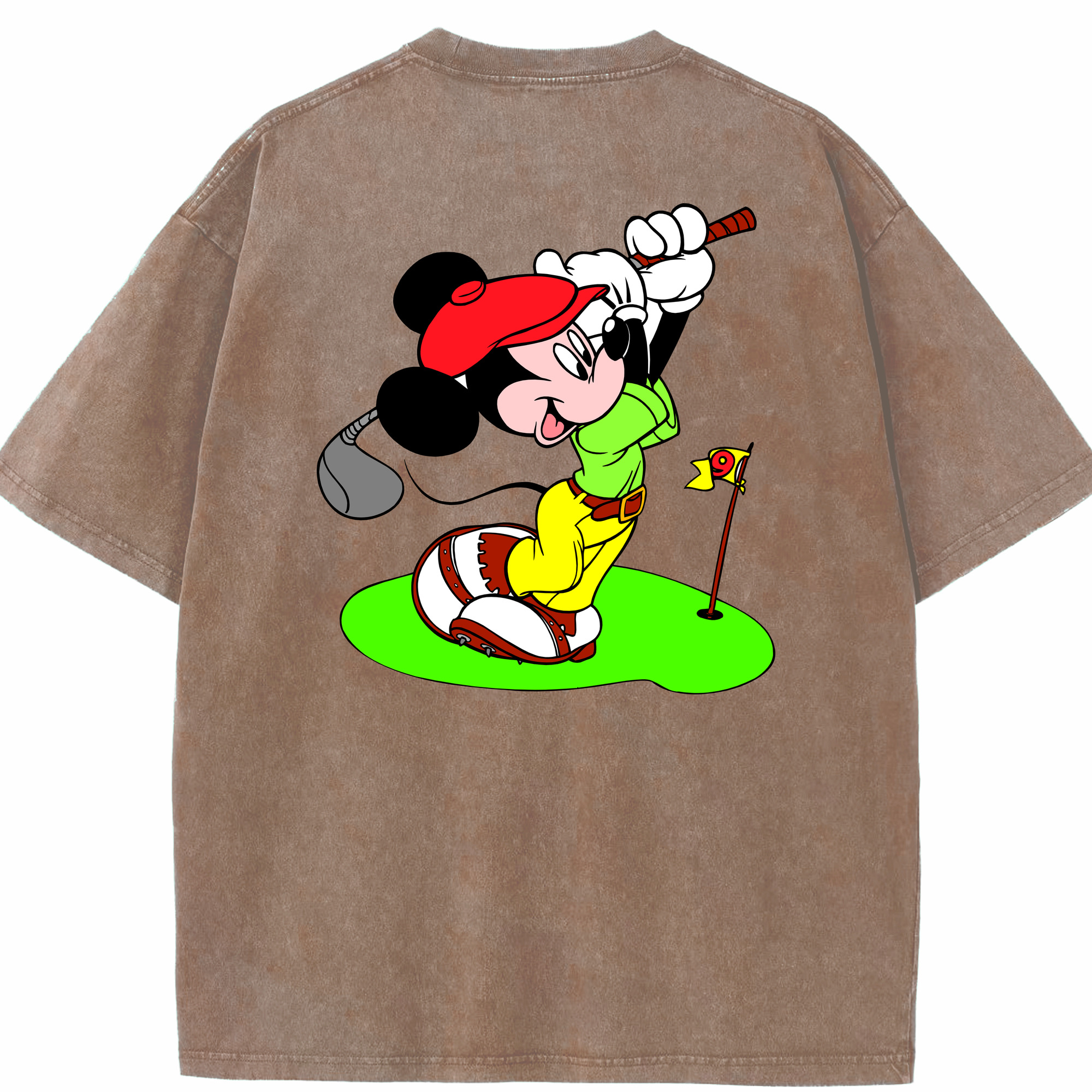 （画像用） ミッキーマウス Mickey Mouse 綿100% ヴィンテージ風 半袖Tシャツ（背面プリント）