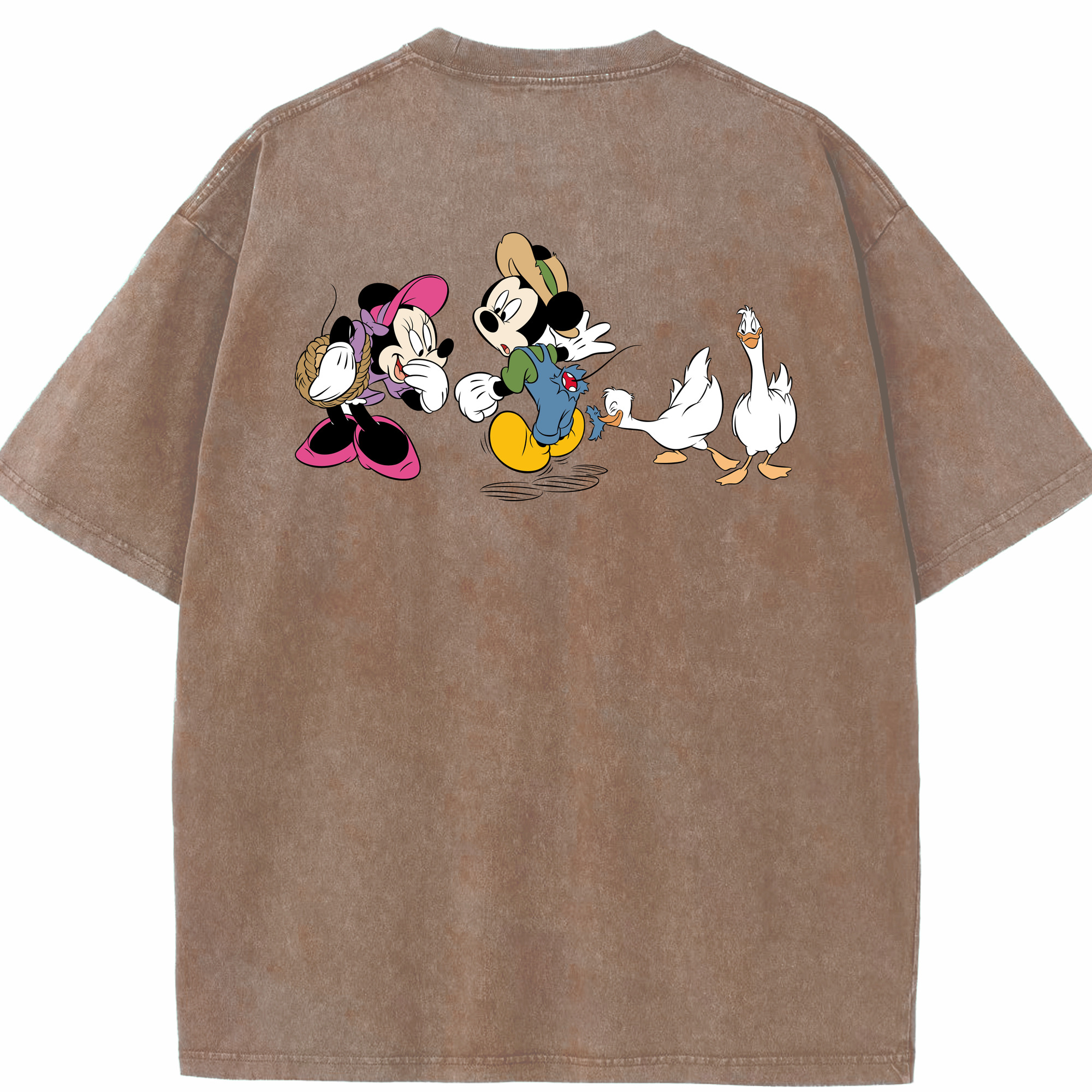 （画像用） ミッキーマウス Mickey Mouse 綿100% ヴィンテージ風 半袖Tシャツ（背面プリント）