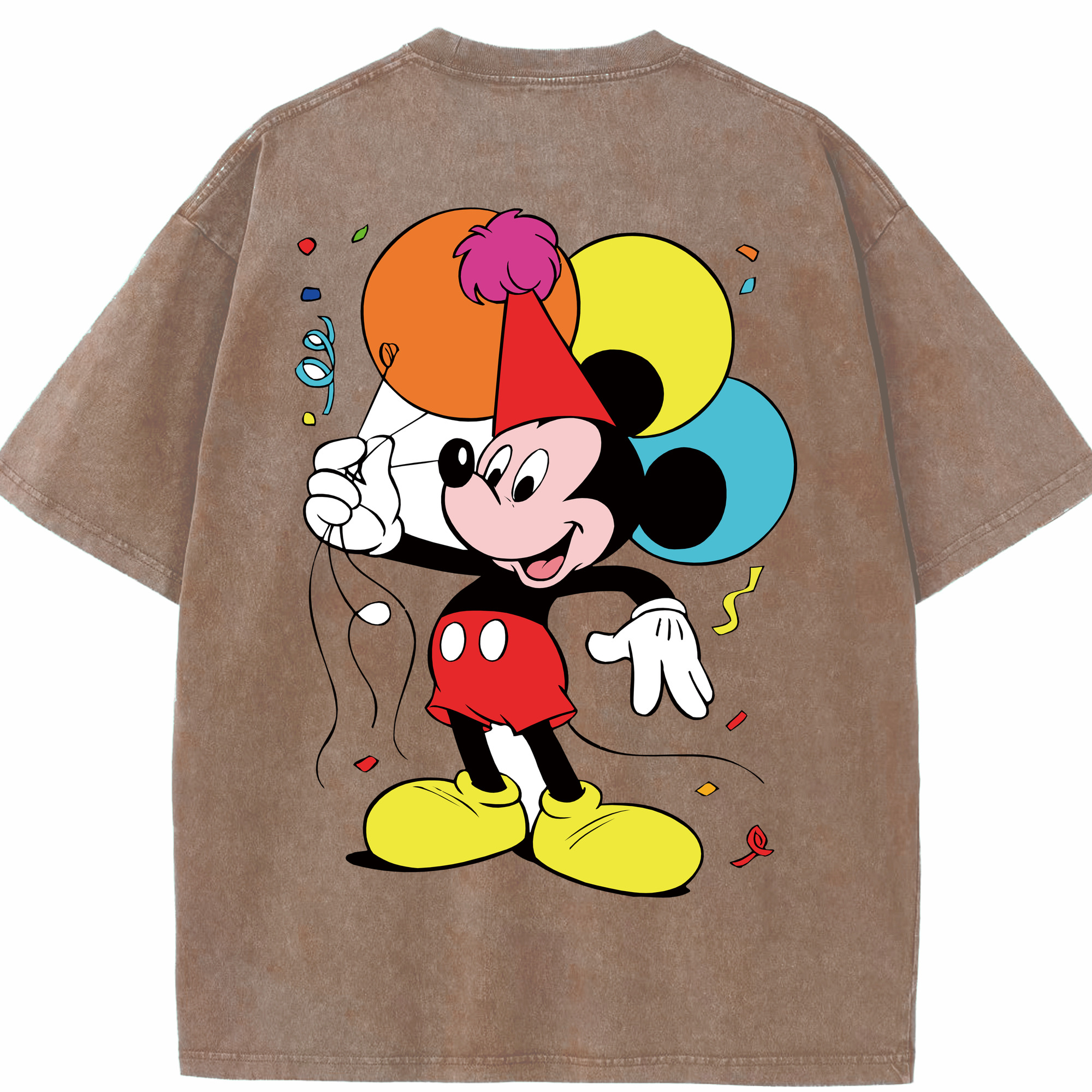 （画像用） ミッキーマウス Mickey Mouse 綿100% ヴィンテージ風 半袖Tシャツ（背面プリント）