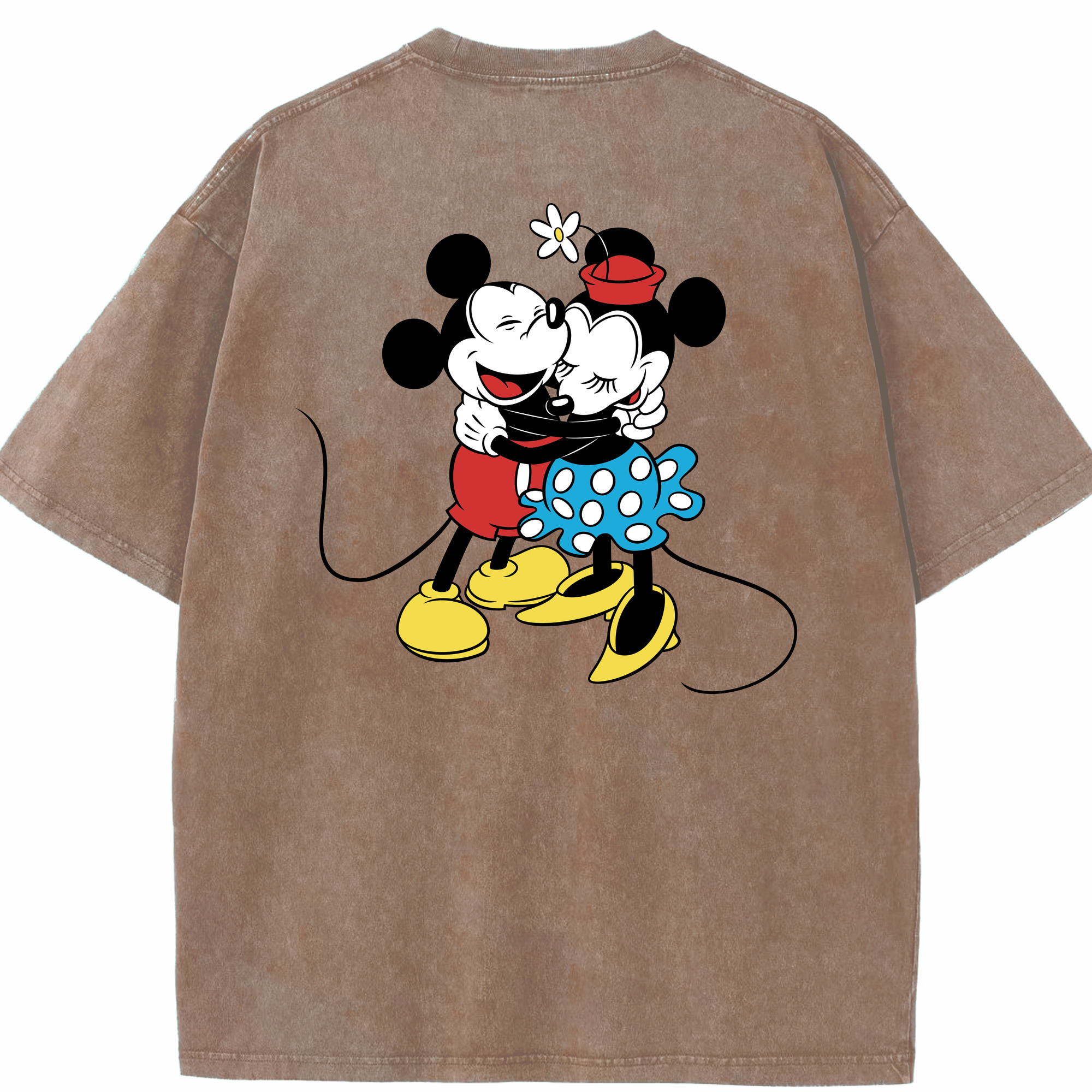 （画像用） ミッキーマウス Mickey Mouse 綿100% ヴィンテージ風 半袖Tシャツ（背面プリント）
