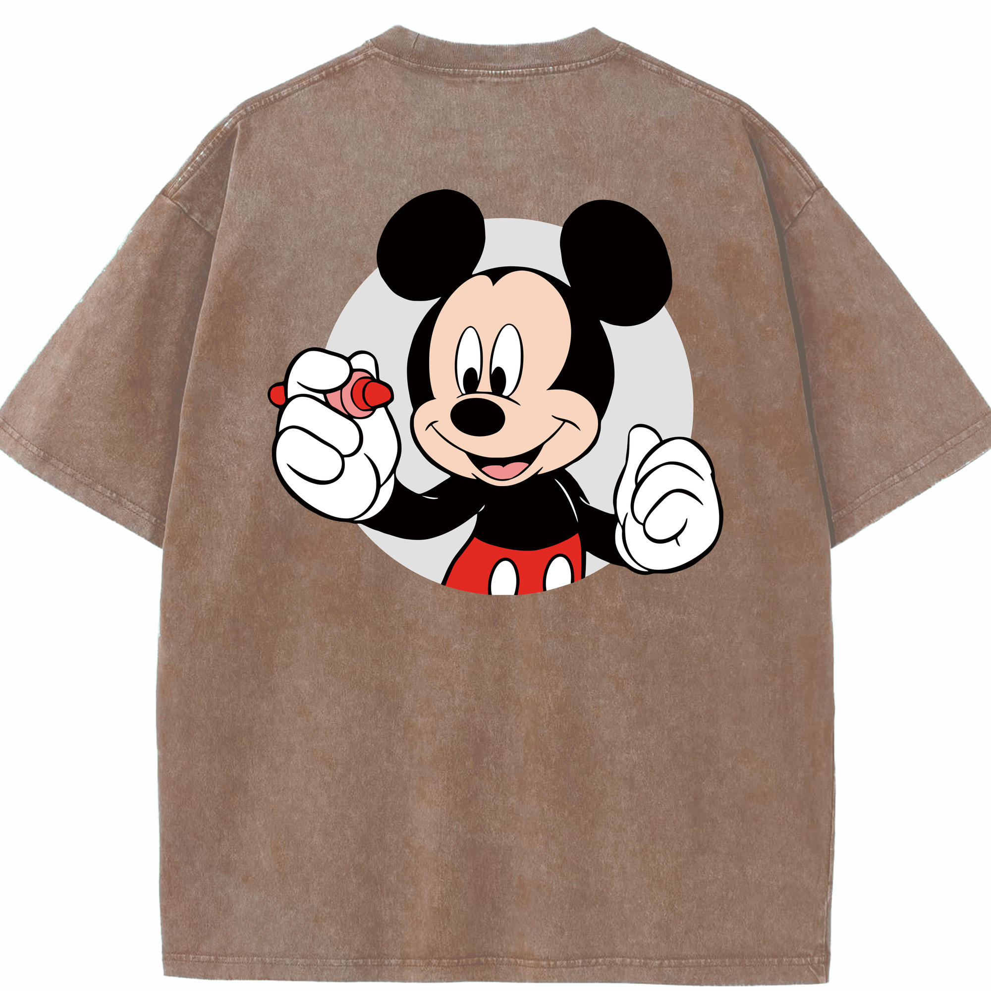 （画像用） ミッキーマウス Mickey Mouse 綿100% ヴィンテージ風 半袖Tシャツ（背面プリント）