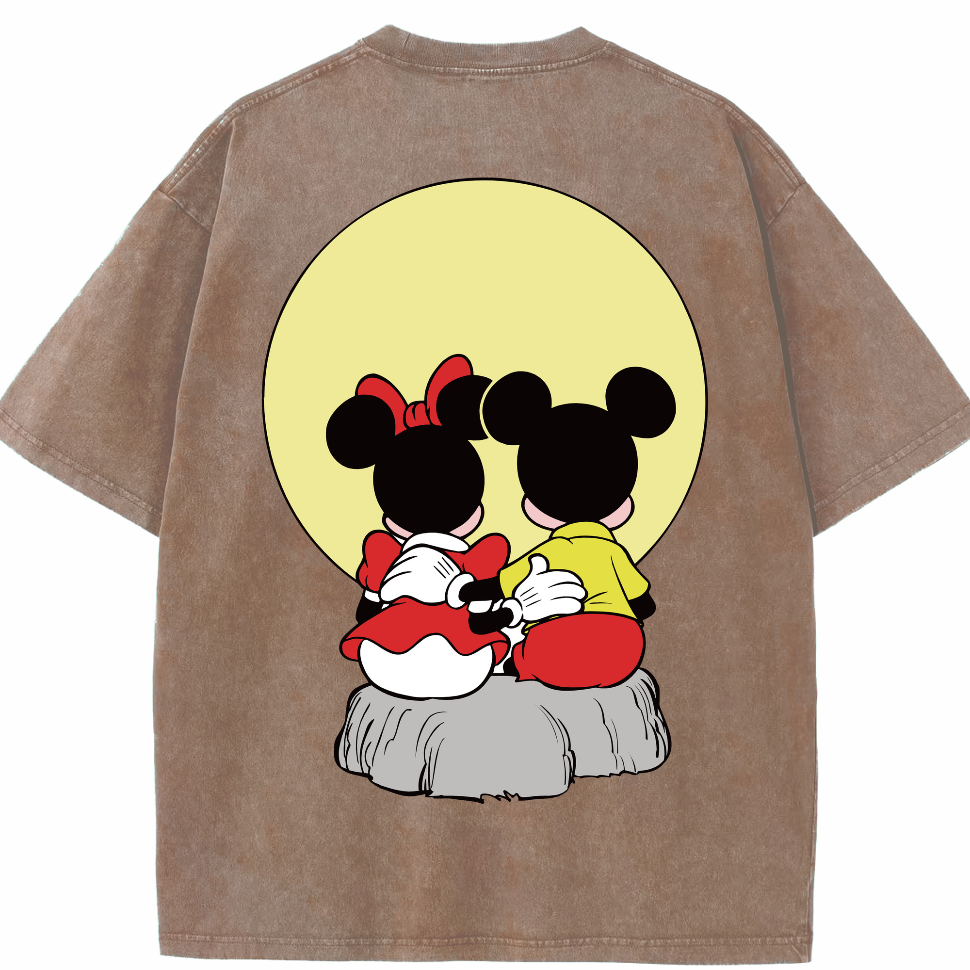 （画像用） ミッキーマウス Mickey Mouse 綿100% ヴィンテージ風 半袖Tシャツ（背面プリント）