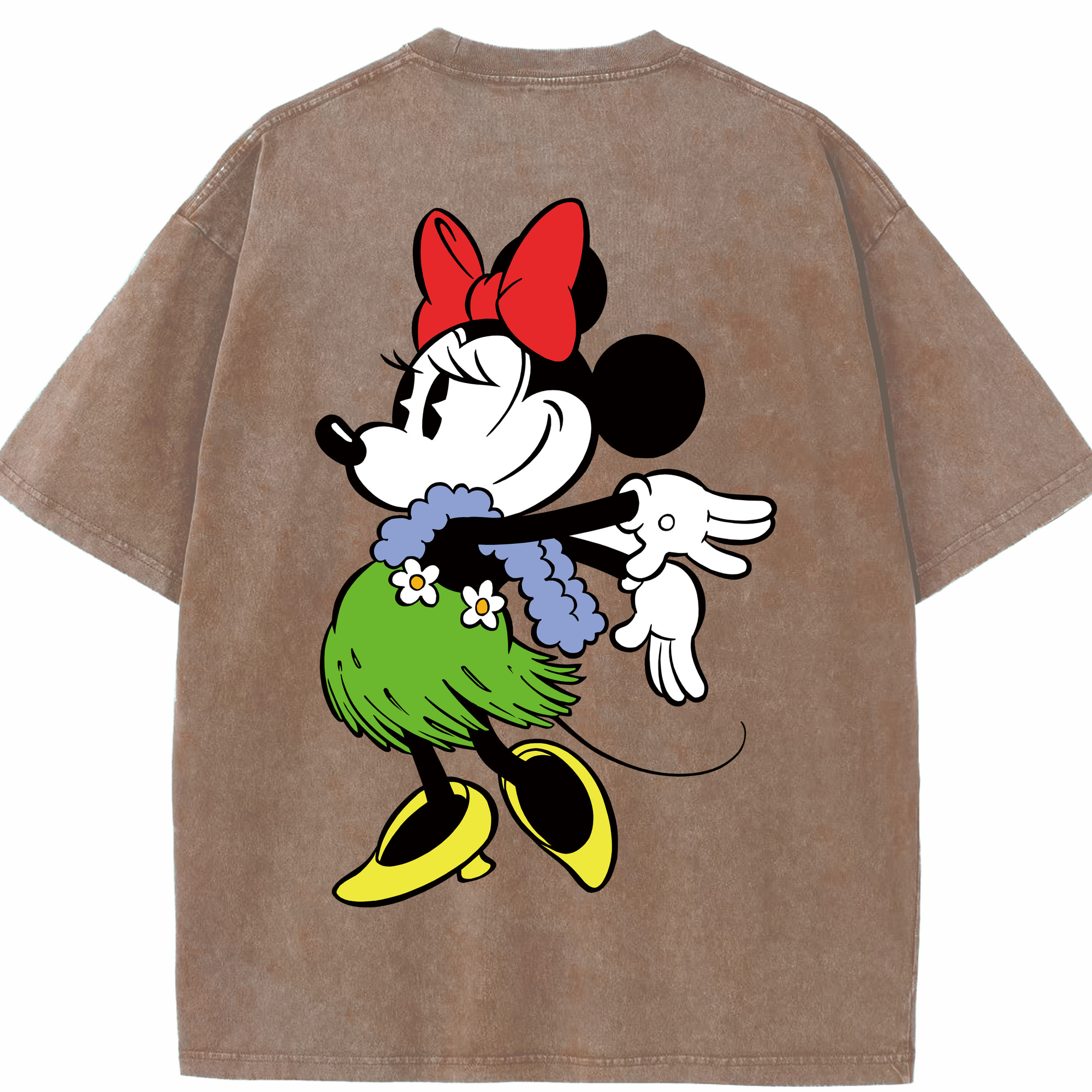 （画像用） ミッキーマウス Mickey Mouse 綿100% ヴィンテージ風 半袖Tシャツ（背面プリント）