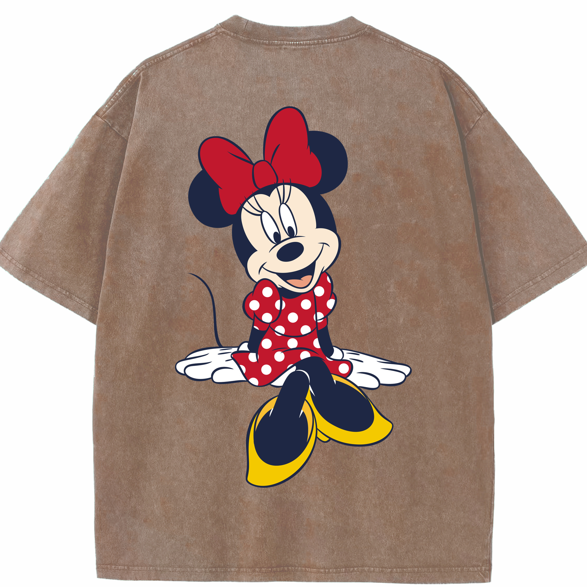 （画像用） ミッキーマウス Mickey Mouse 綿100% ヴィンテージ風 半袖Tシャツ（背面プリント）