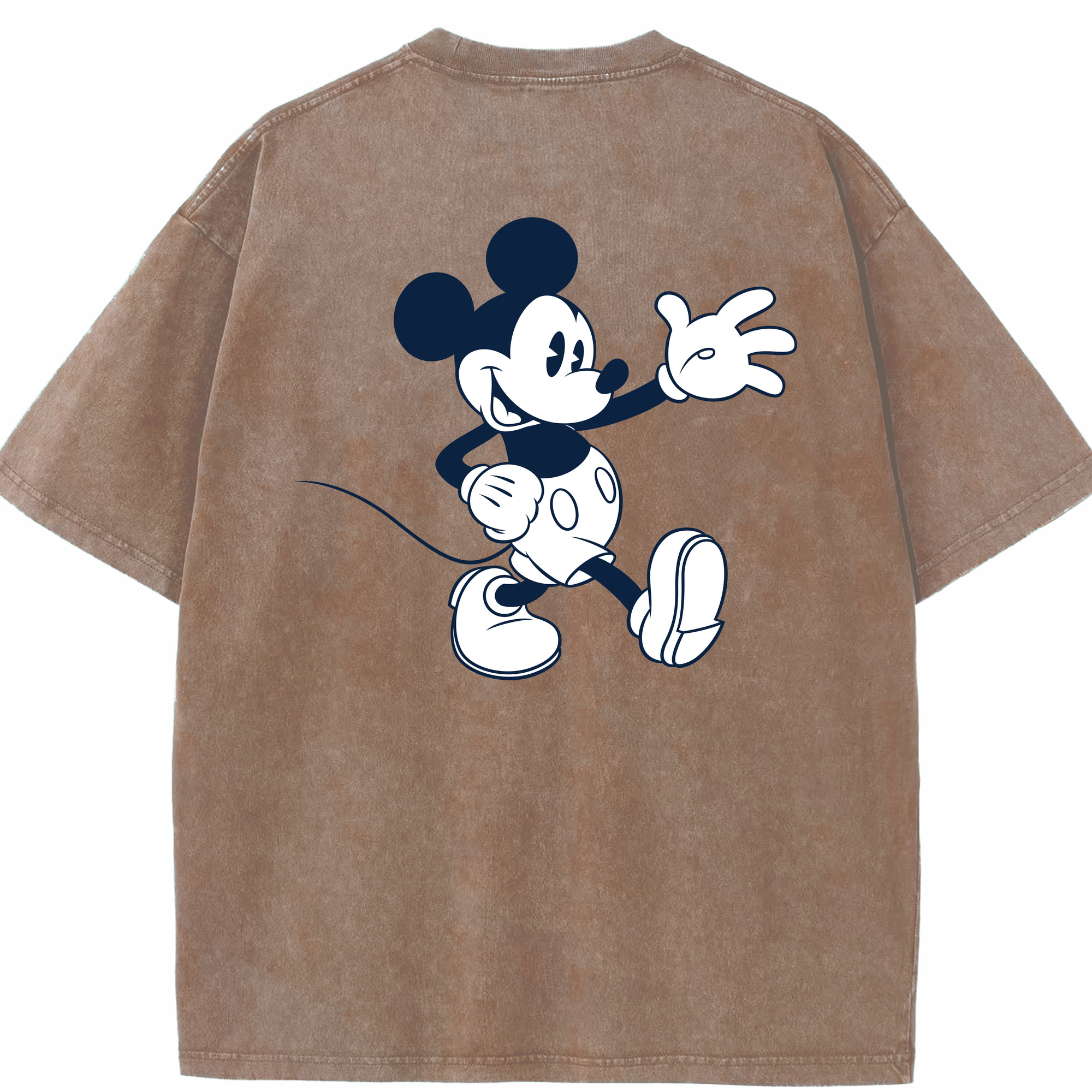 （画像用） ミッキーマウス Mickey Mouse 綿100% ヴィンテージ風 半袖Tシャツ（背面プリント）