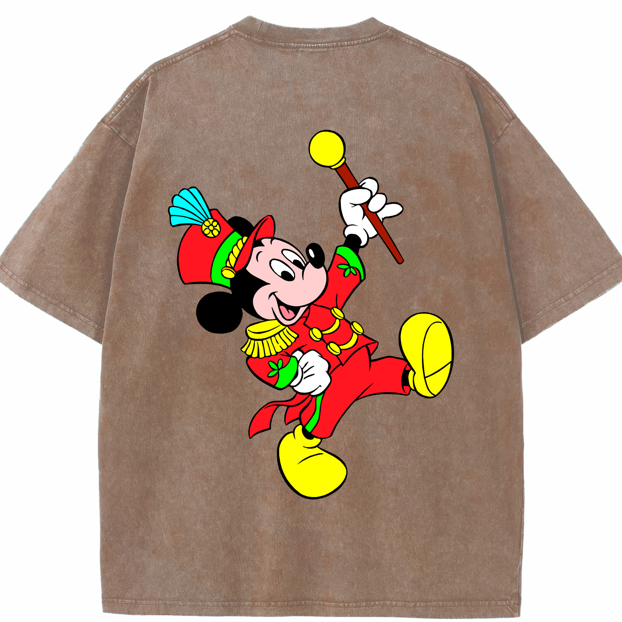 （画像用） ミッキーマウス Mickey Mouse 綿100% ヴィンテージ風 半袖Tシャツ（背面プリント）