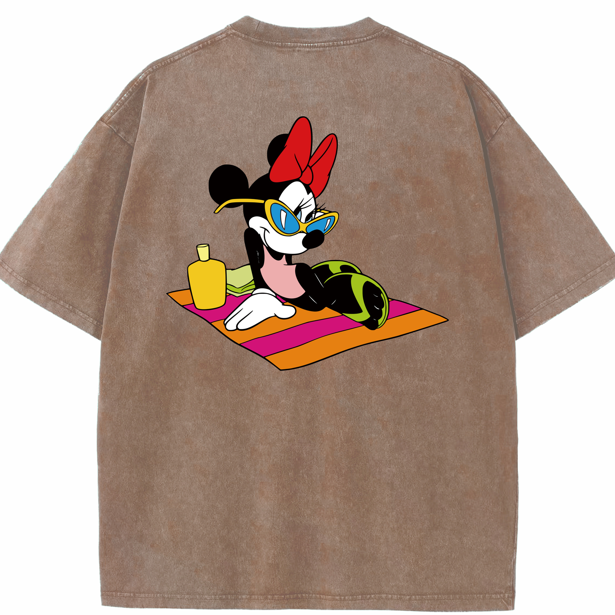 （画像用） ミッキーマウス Mickey Mouse 綿100% ヴィンテージ風 半袖Tシャツ（背面プリント）