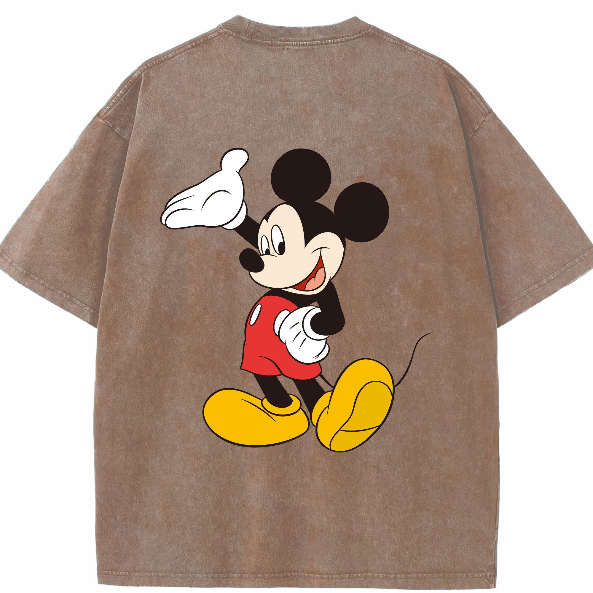（画像用） ミッキーマウス Mickey Mouse 綿100% ヴィンテージ風 半袖Tシャツ（背面プリント）