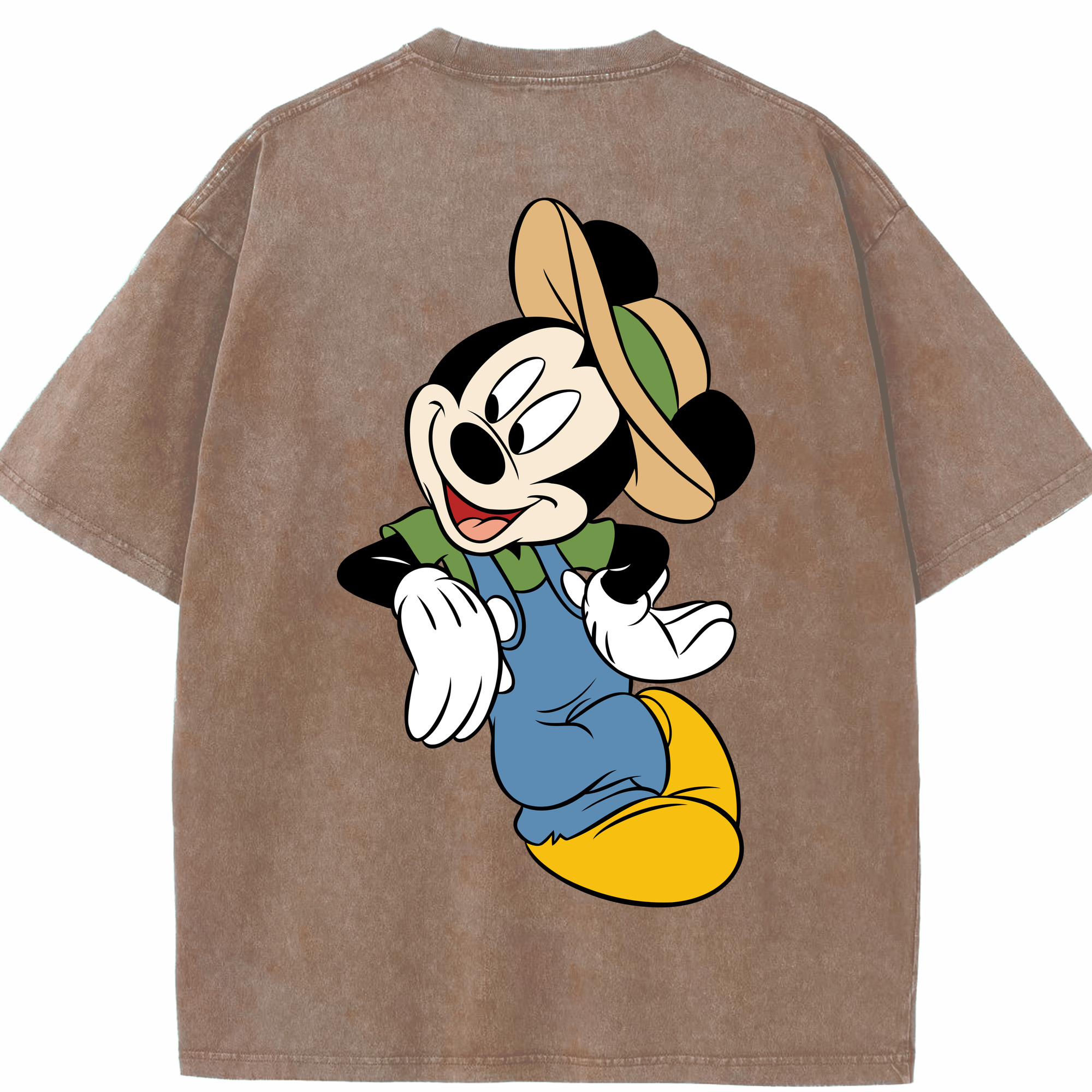 （画像用） ミッキーマウス Mickey Mouse 綿100% ヴィンテージ風 半袖Tシャツ（背面プリント）
