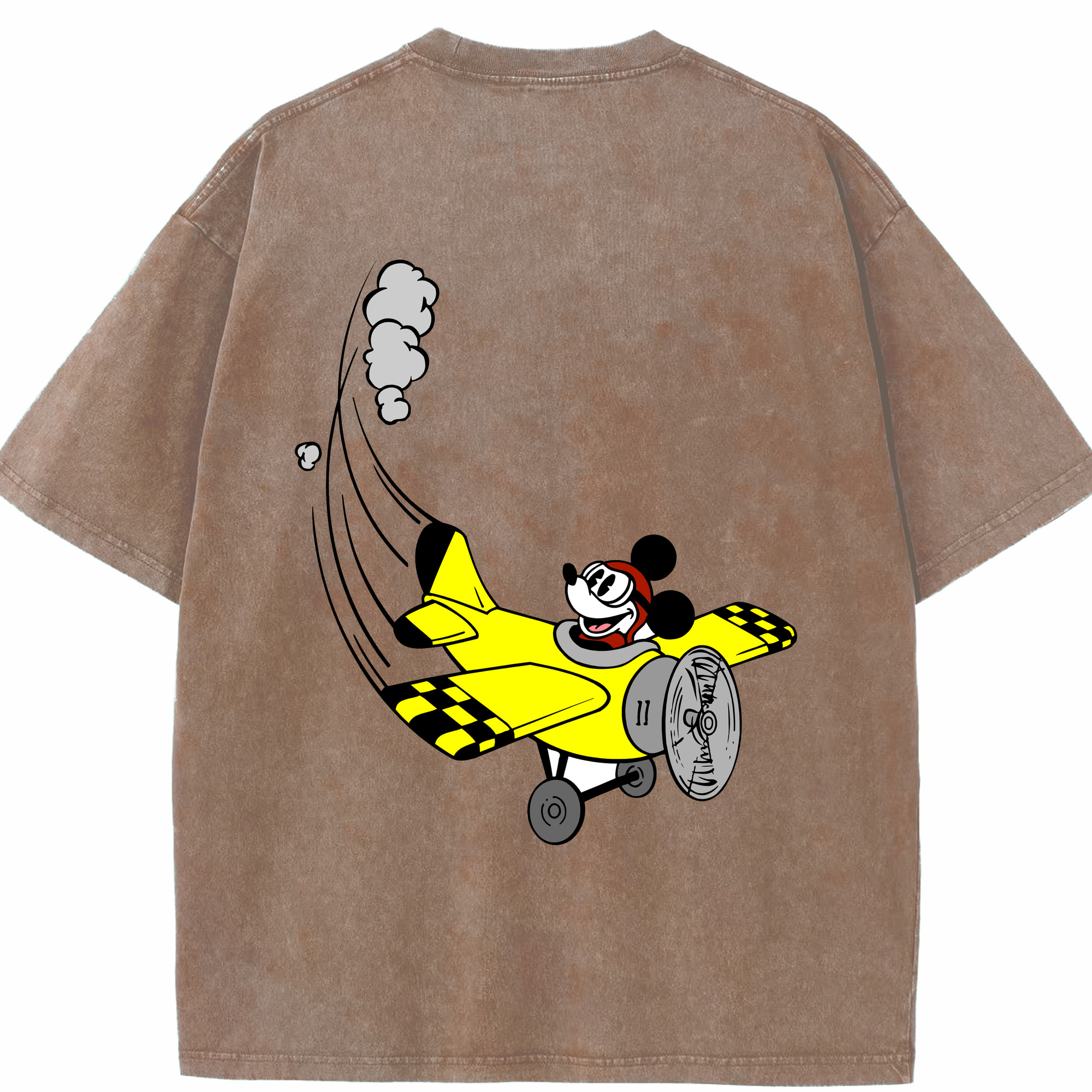 （画像用） ミッキーマウス Mickey Mouse 綿100% ヴィンテージ風 半袖Tシャツ（背面プリント）
