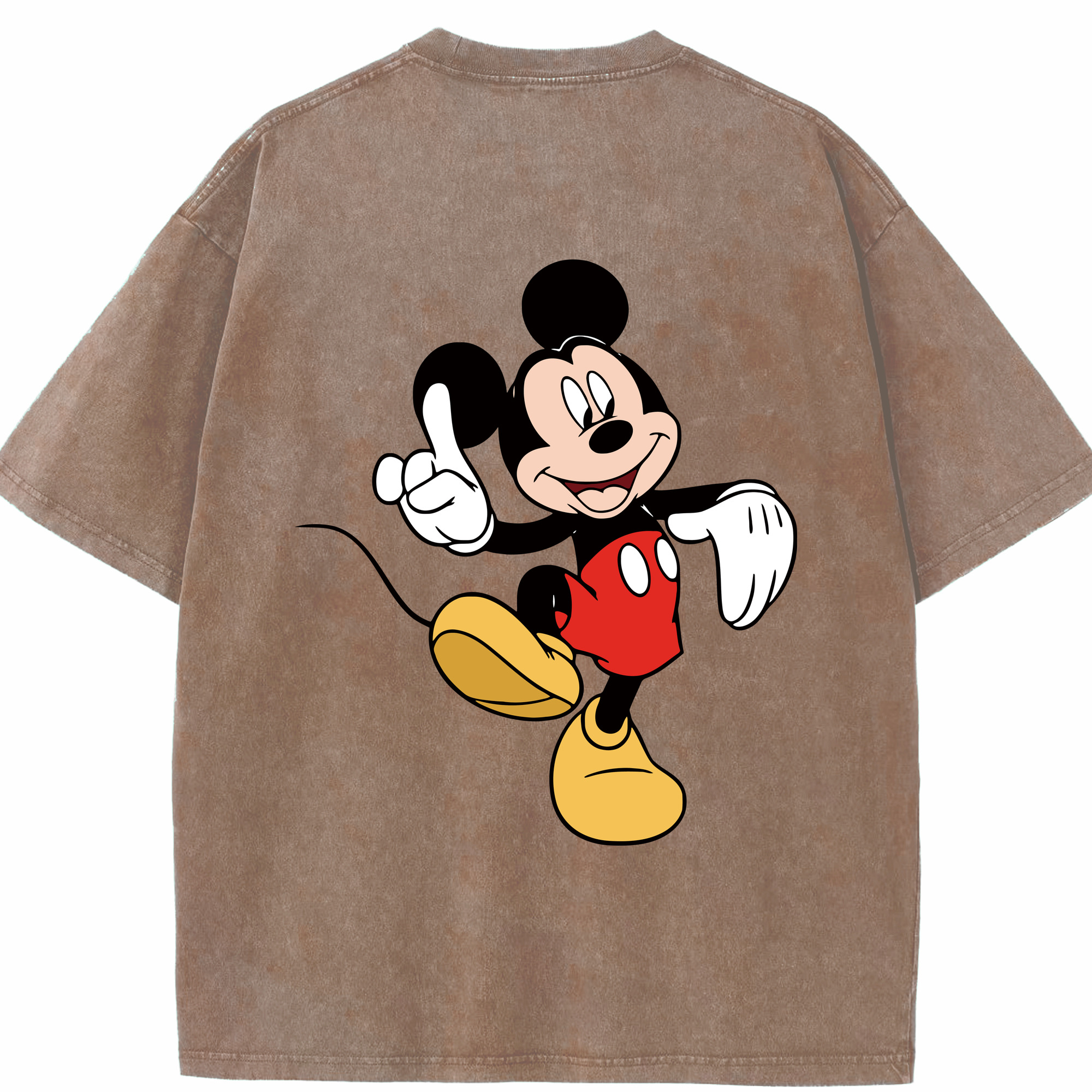 （画像用） ミッキーマウス Mickey Mouse 綿100% ヴィンテージ風 半袖Tシャツ（背面プリント）