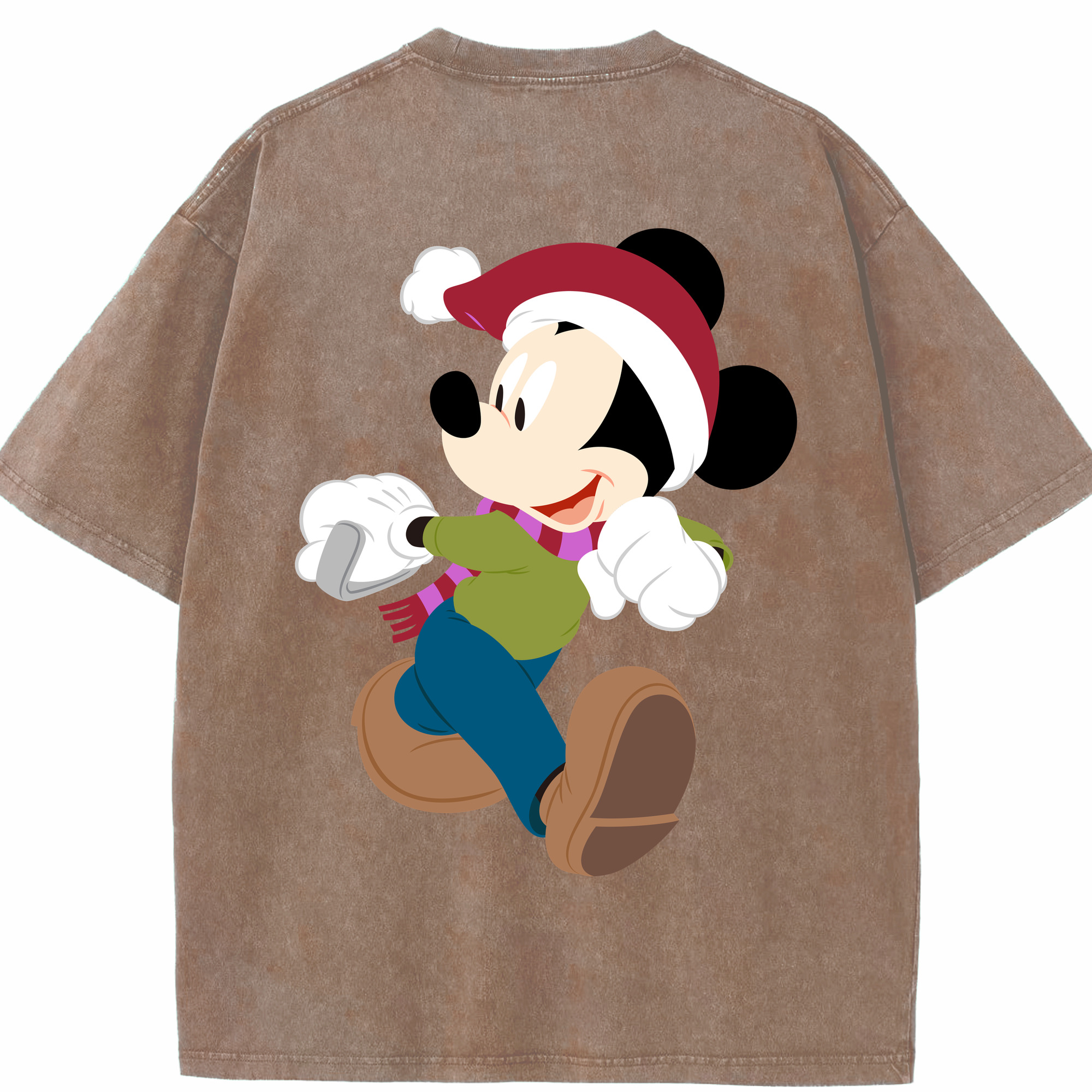 （画像用） ミッキーマウス Mickey Mouse 綿100% ヴィンテージ風 半袖Tシャツ（背面プリント）
