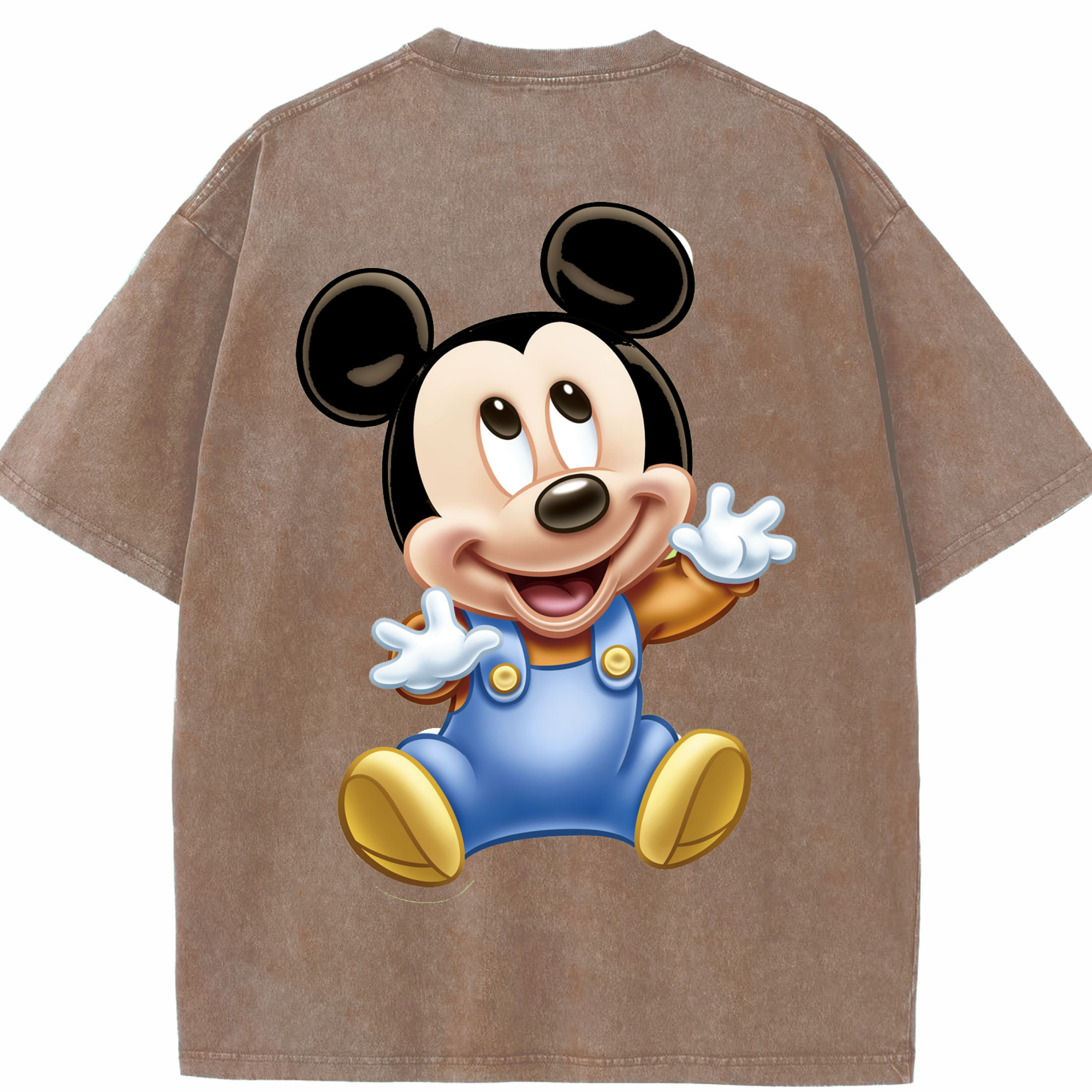 （画像用） ミッキーマウス Mickey Mouse 綿100% ヴィンテージ風 半袖Tシャツ（背面プリント）