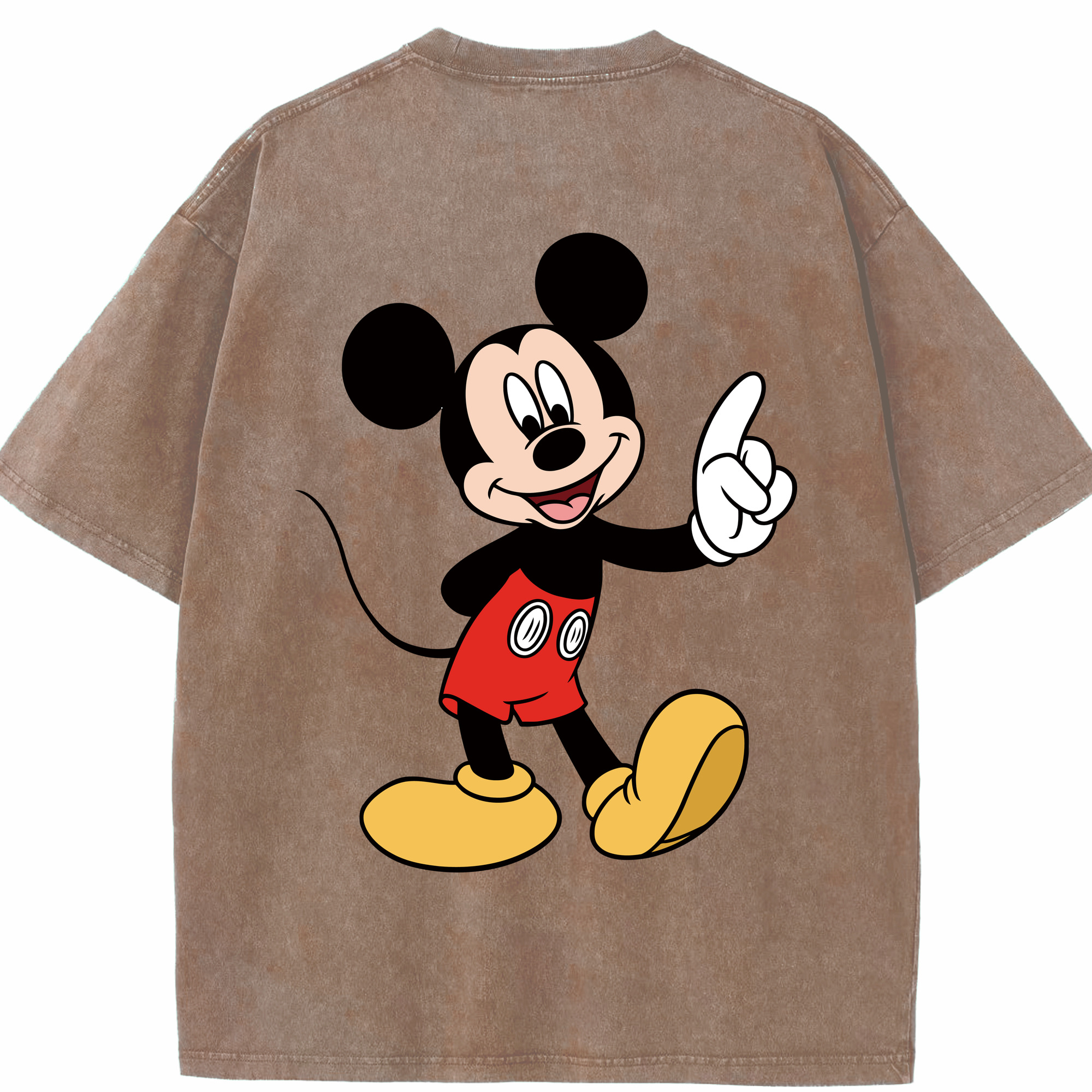 （画像用） ミッキーマウス Mickey Mouse 綿100% ヴィンテージ風 半袖Tシャツ（背面プリント）