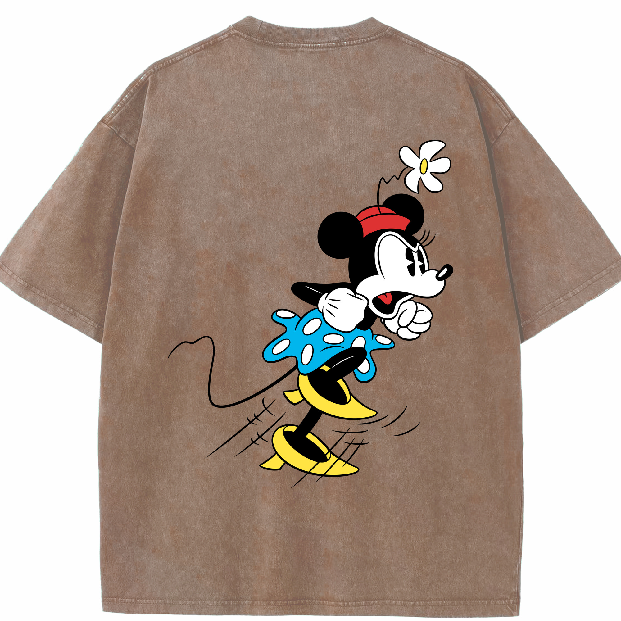（画像用） ミッキーマウス Mickey Mouse 綿100% ヴィンテージ風 半袖Tシャツ（背面プリント）