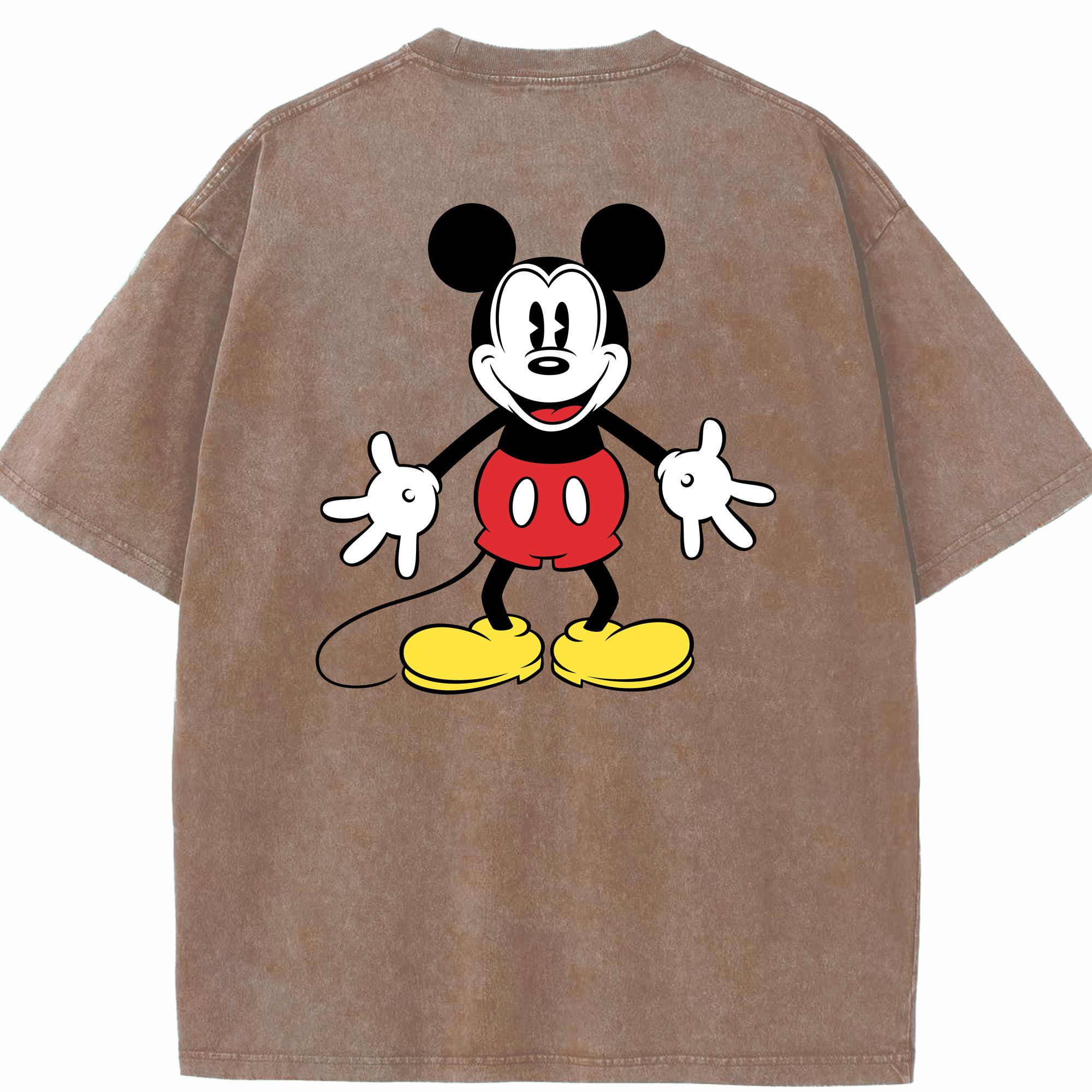 （画像用） ミッキーマウス Mickey Mouse 綿100% ヴィンテージ風 半袖Tシャツ（背面プリント）