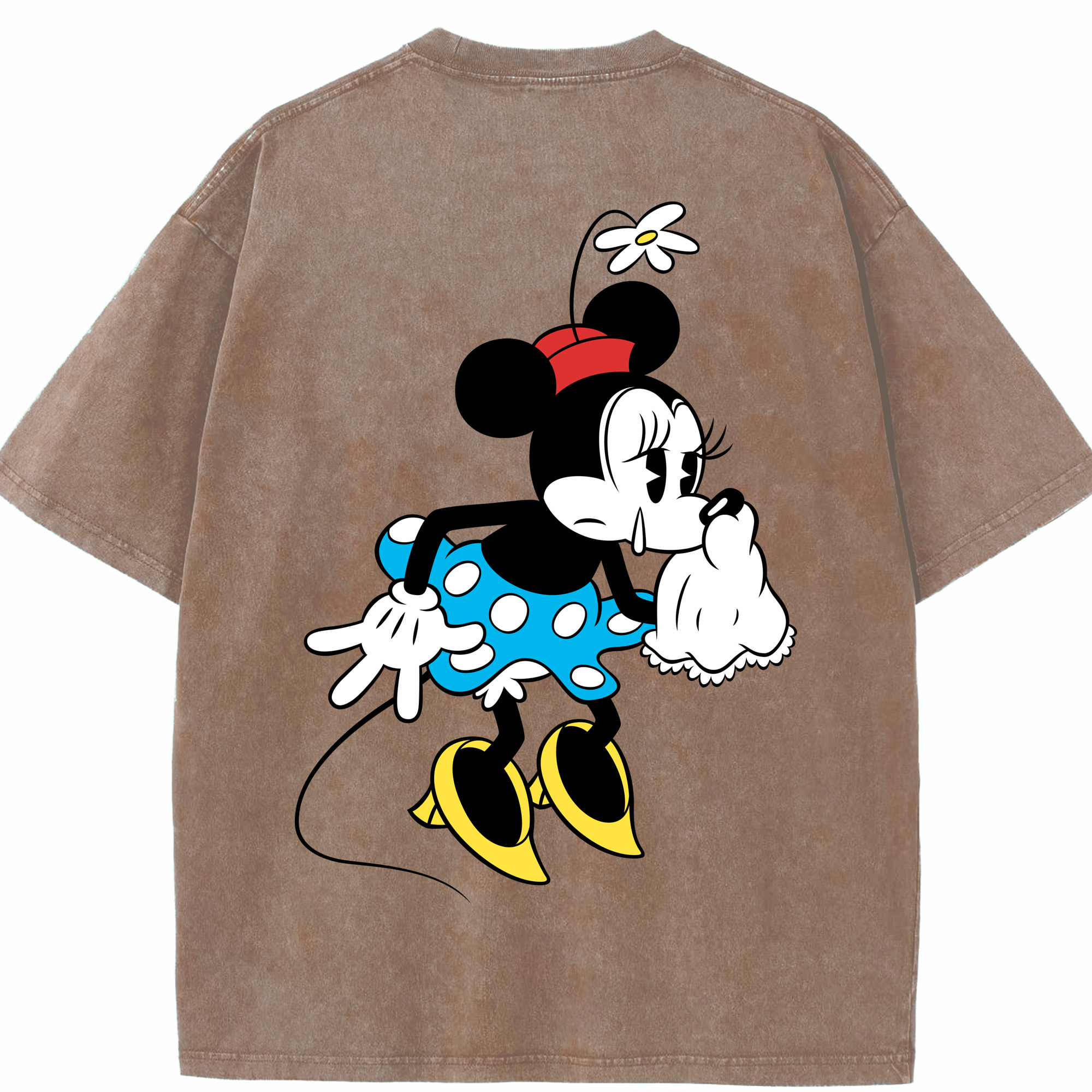 （画像用） ミッキーマウス Mickey Mouse 綿100% ヴィンテージ風 半袖Tシャツ（背面プリント）