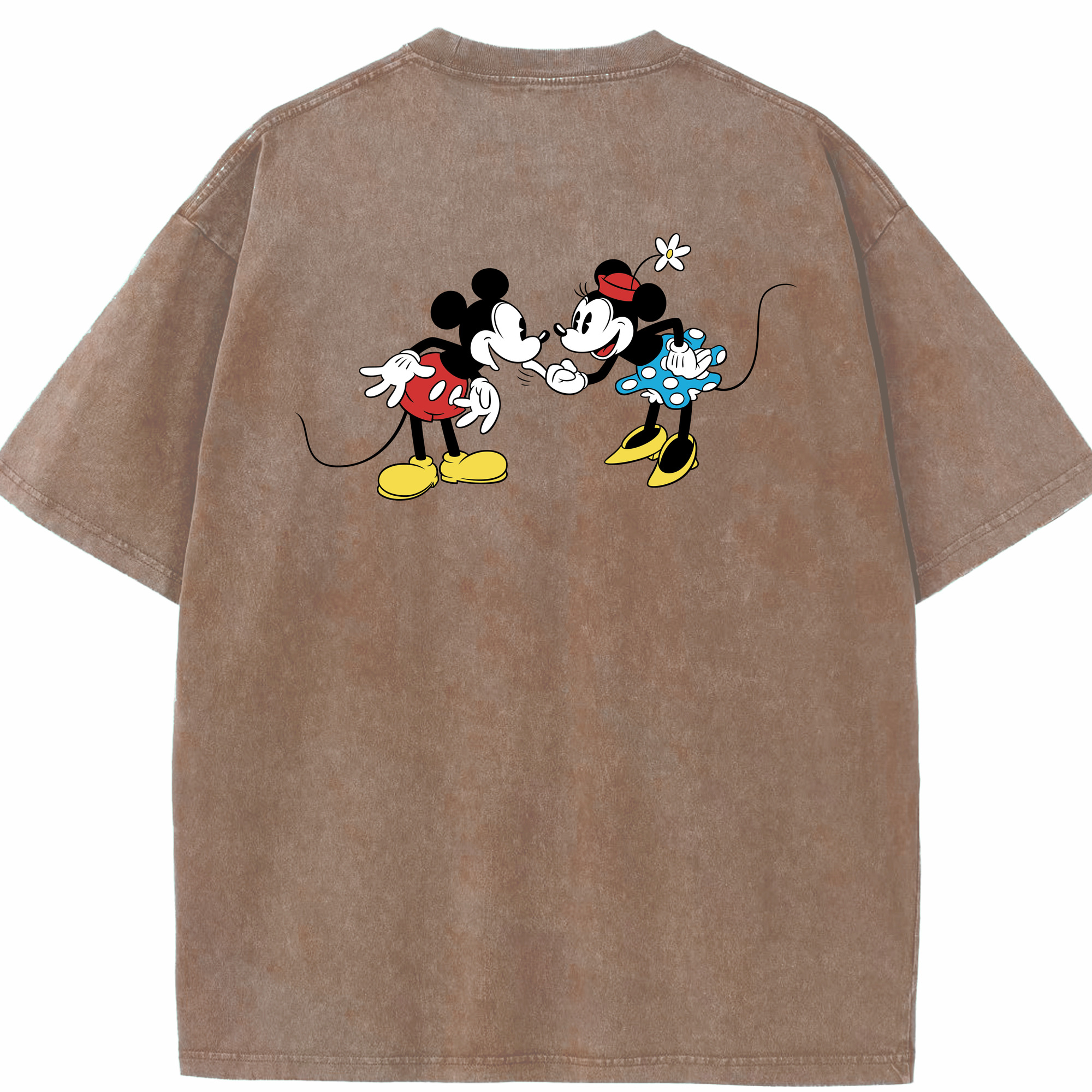 （画像用） ミッキーマウス Mickey Mouse 綿100% ヴィンテージ風 半袖Tシャツ（背面プリント）