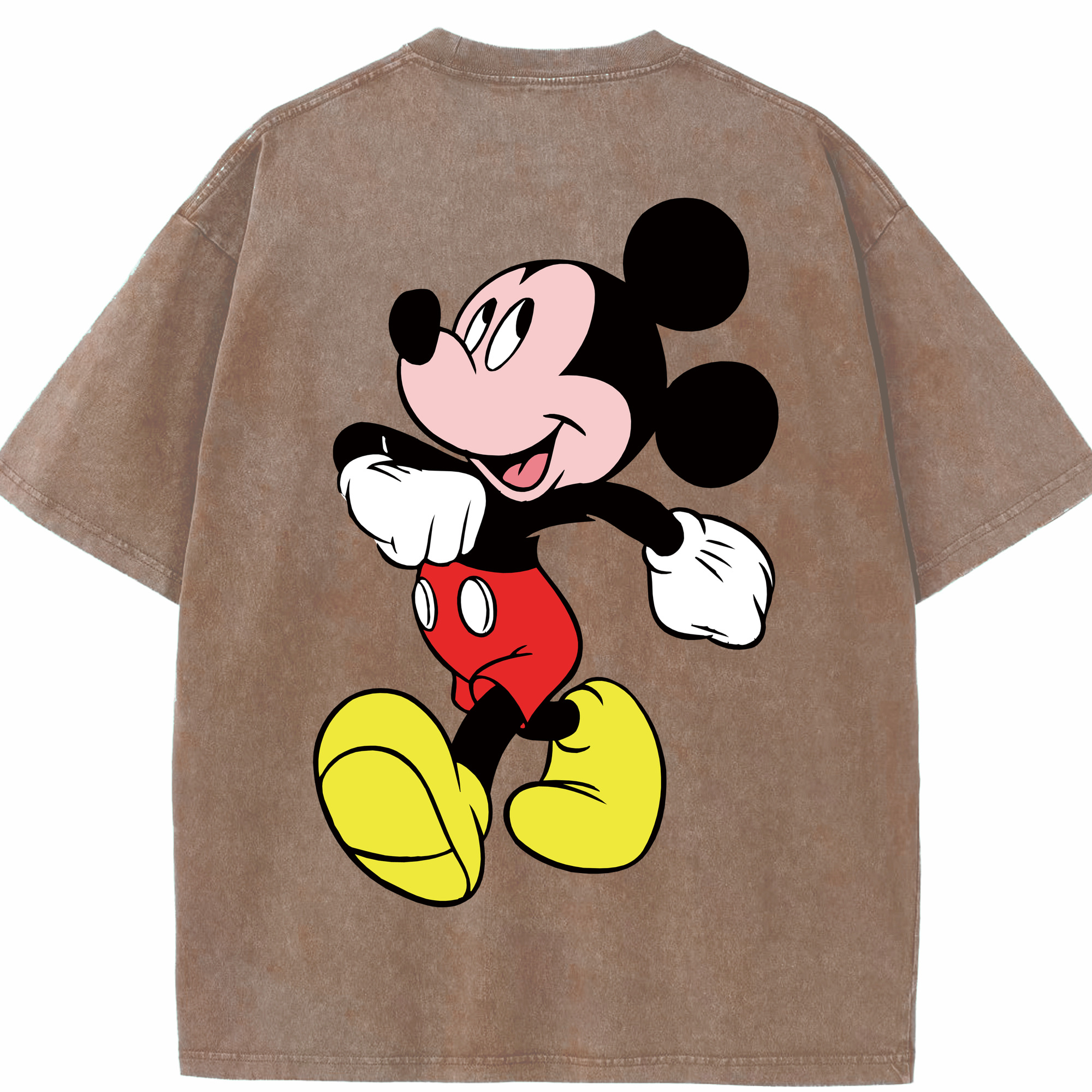 （画像用） ミッキーマウス Mickey Mouse 綿100% ヴィンテージ風 半袖Tシャツ（背面プリント）