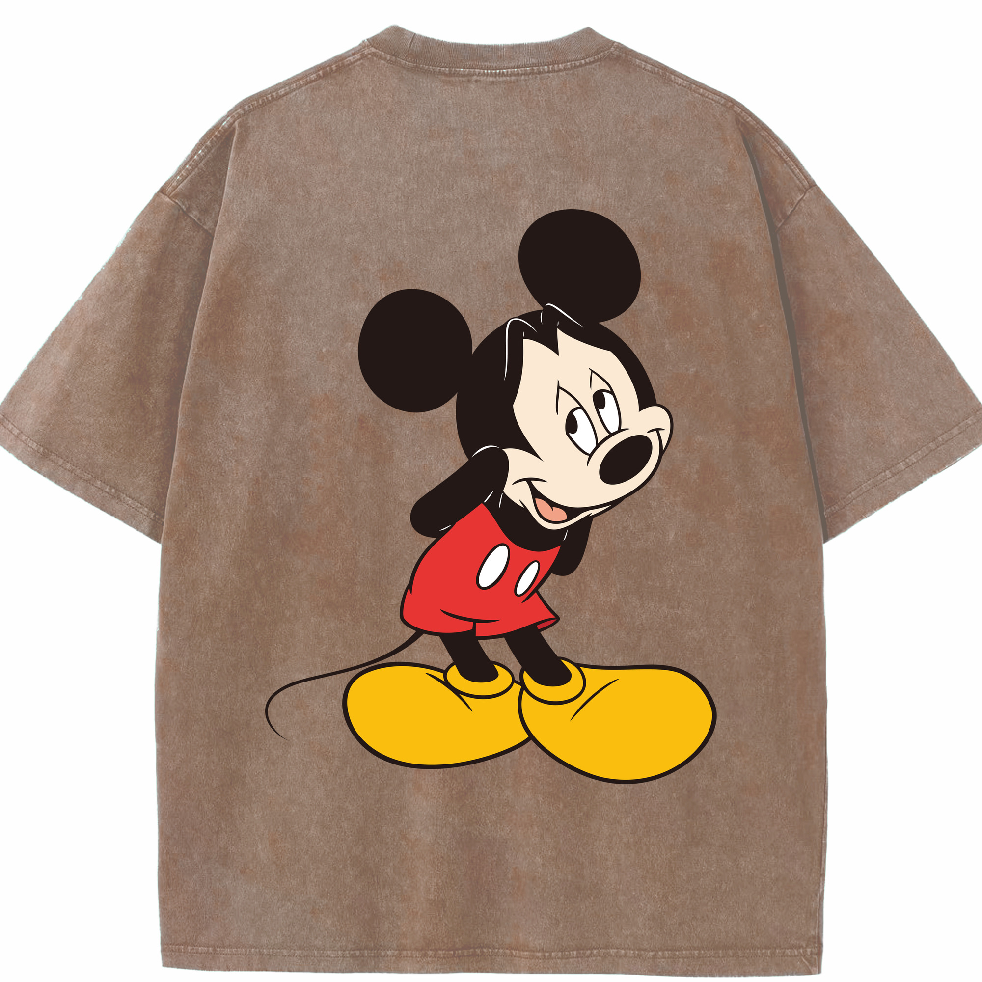 （画像用） ミッキーマウス Mickey Mouse 綿100% ヴィンテージ風 半袖Tシャツ（背面プリント）